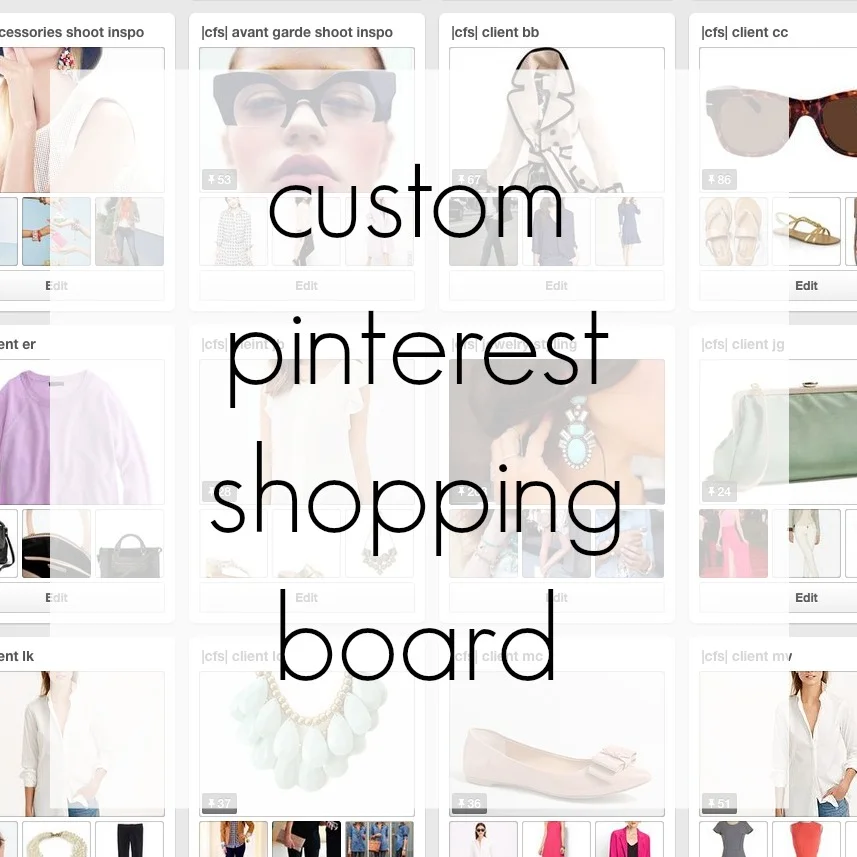 Online Shopping Custom Pinterest Board 