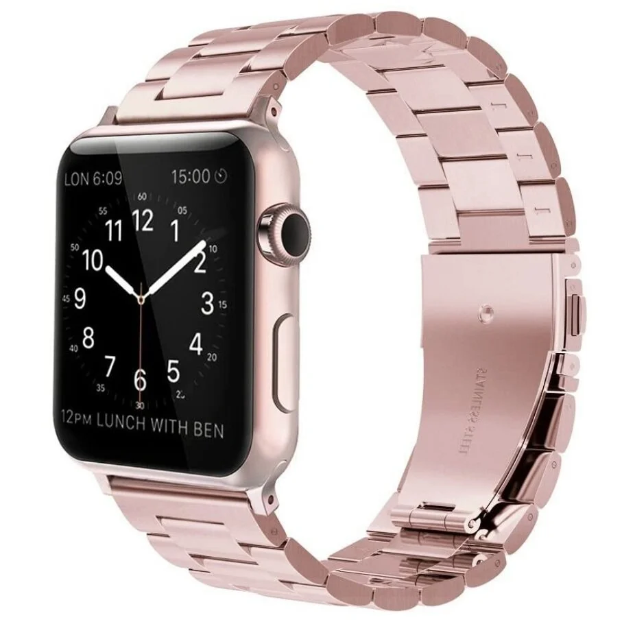 Rose gold Apple watch band