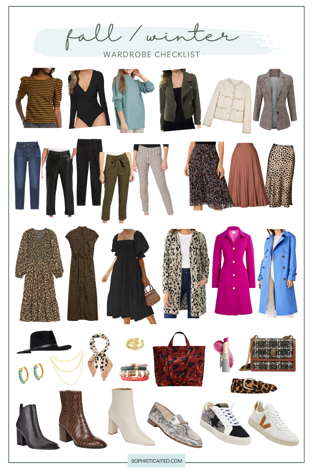 My Fall and Winter Wardrobe Checklist — Sophisticaited