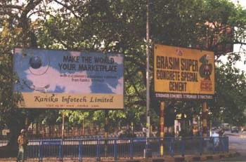 Advertising hoardings, Calcutta. (JAMES FLINT)