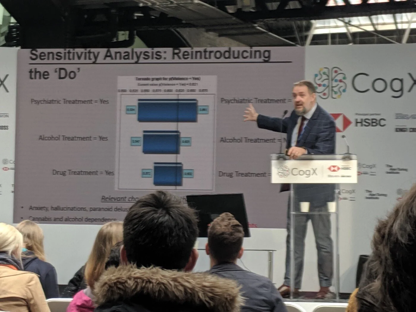 Dr. Mark Freestone lecturing on the Alan Turing stage at CogX19.