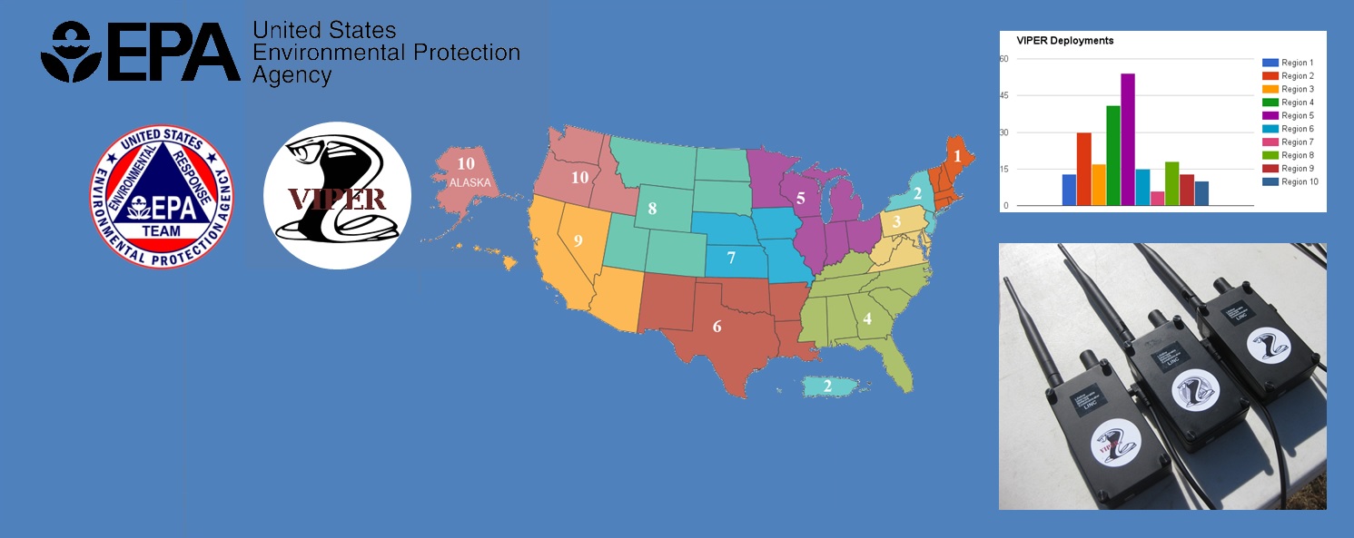   USEPA-ERT developed its   Viper   wireless sensor communication system utilizing Safe Environment Engineering's Life∙line Wireless Monitoring system. The system is now deployed nationally by the EPA and its contractors and utilized at most signific