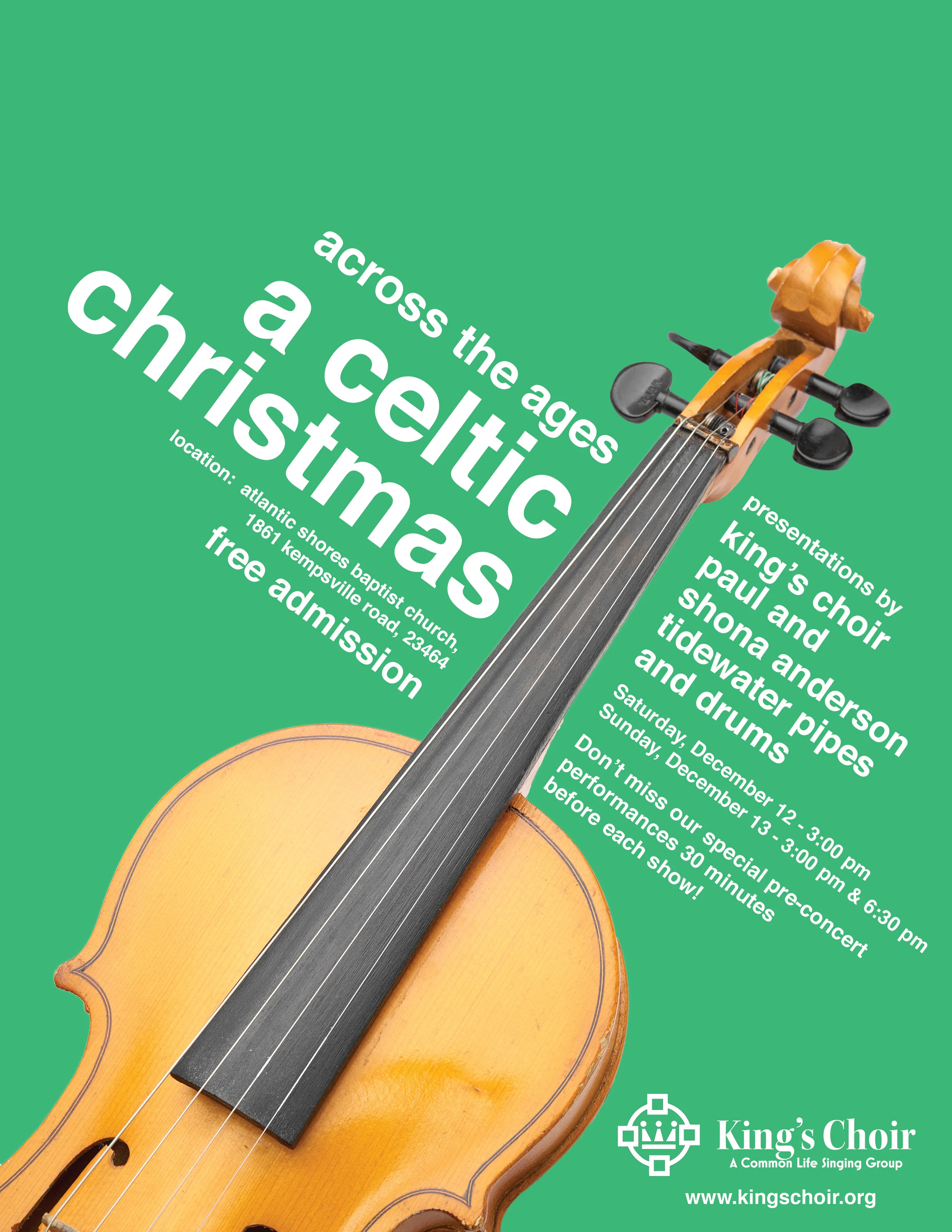 Across The Ages: A Celtic Christmas - 6:00 pm Featured Artists Pre-concert