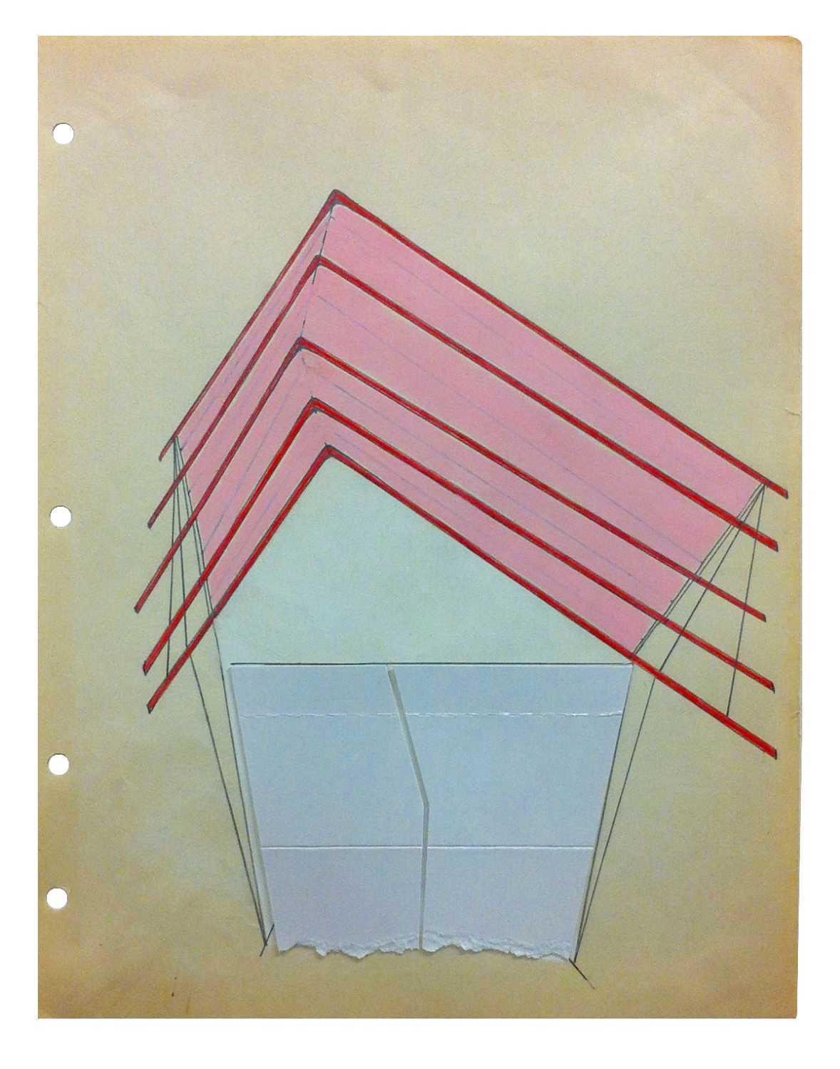 Near , 2015 pencil, gouache, ink, collage on found paper 11 x 8.5 inches
