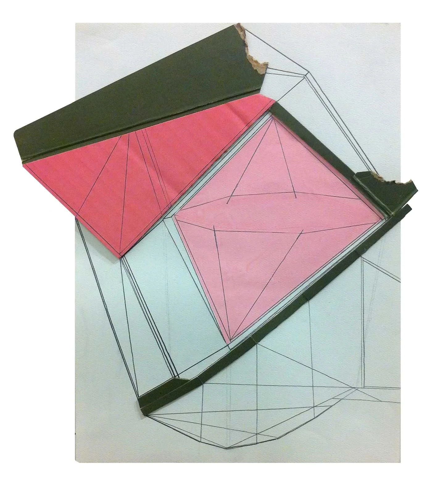 Rough , 2015 pencil, gouache, collage on paper 12 x 11 inches