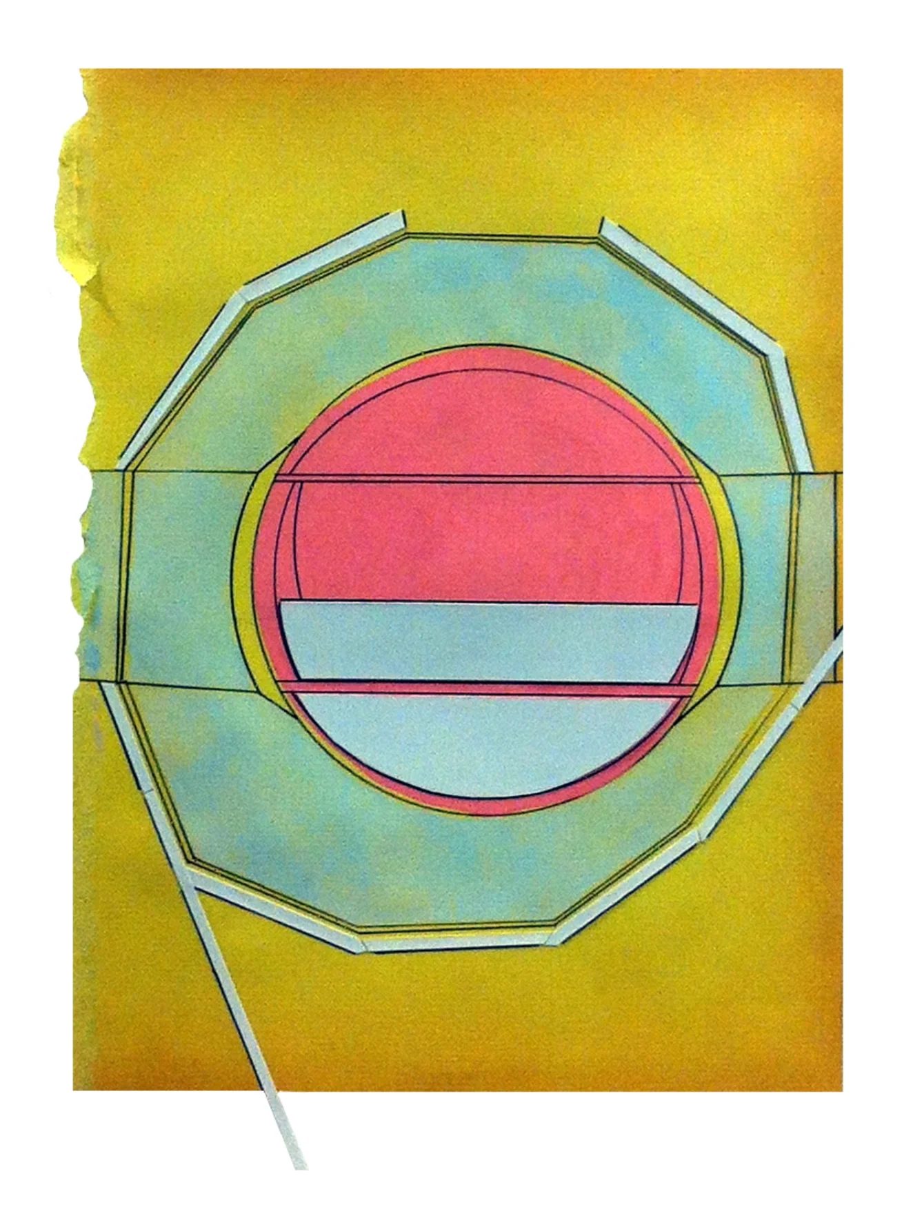 Local , 2015 pencil, gouache, collage on found paper 10.75 x 7.5 inches