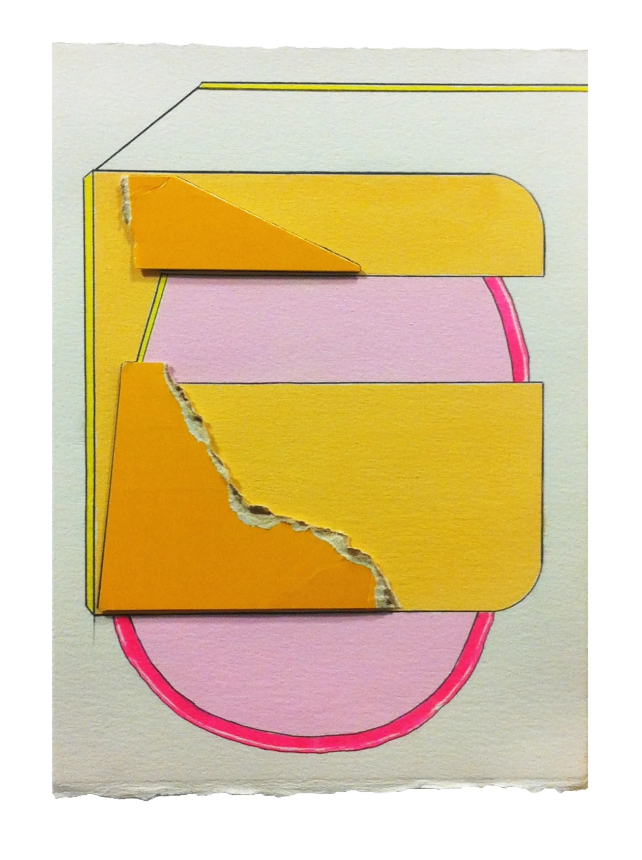 Plain , 2015 gouache, pencil, marker, collage on paper 10.25 x 7.25 inches