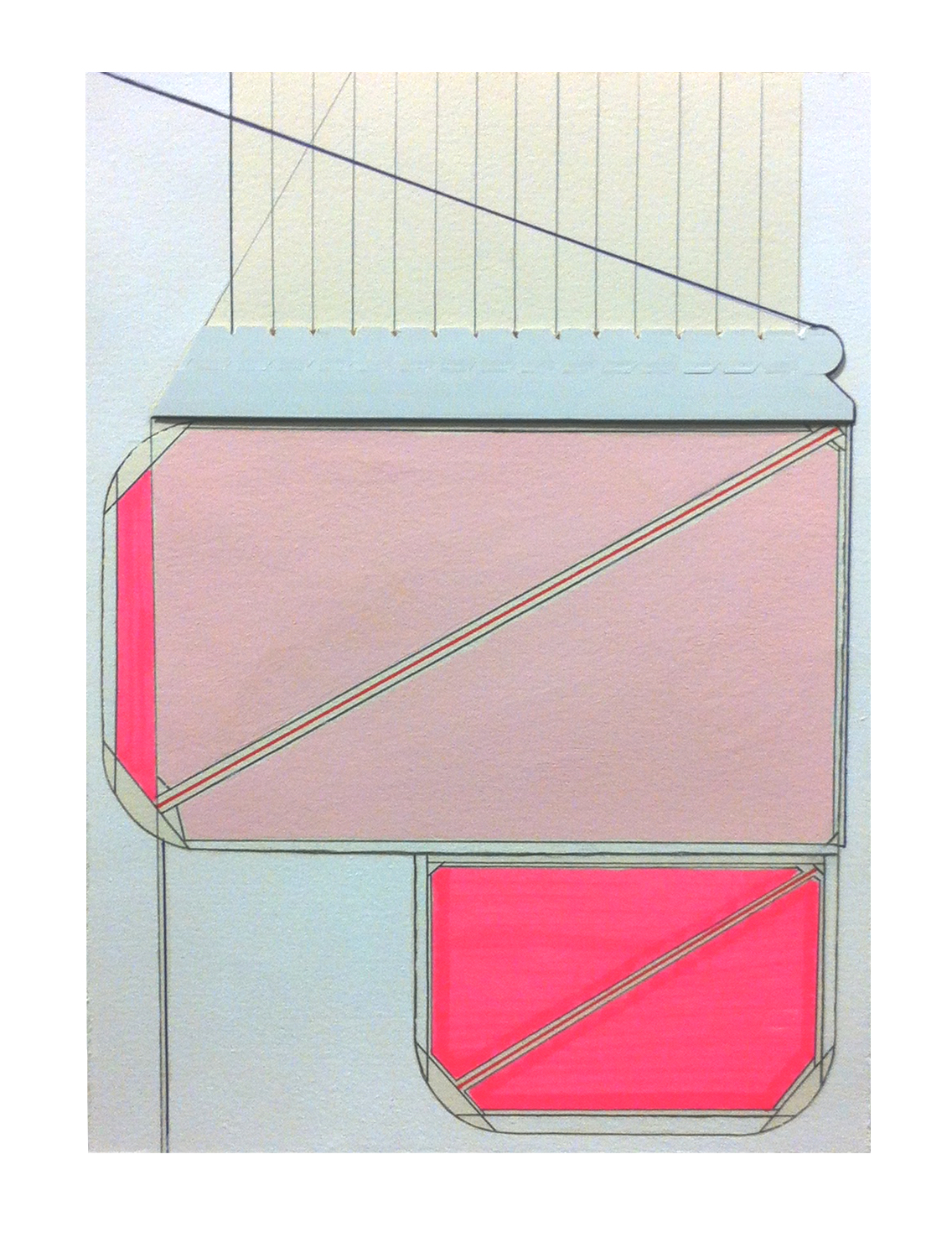 set plan , 2015 collage, gouache, marker, pen, pencil on paper 10.25 x 7.5 inches