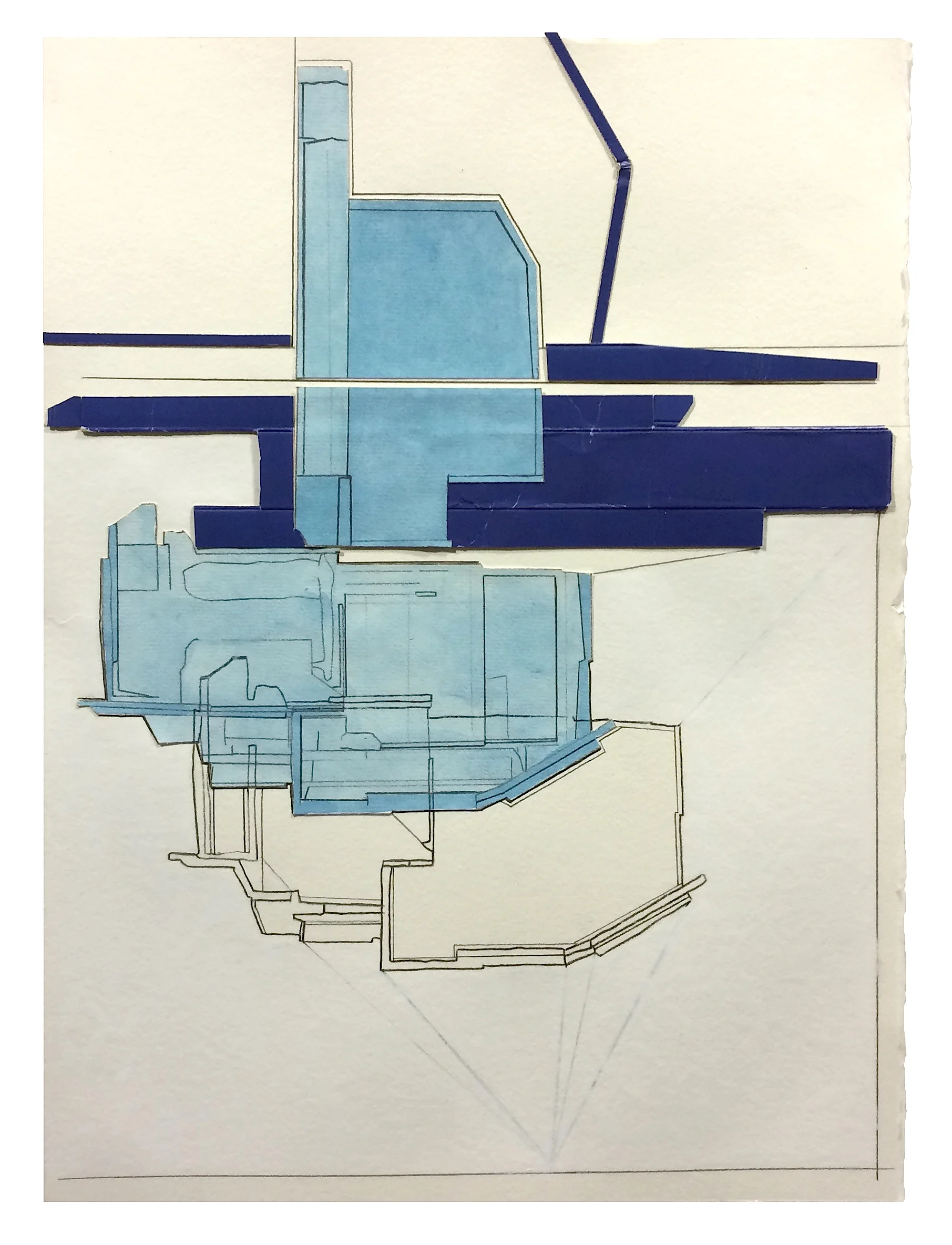 Withstanding , 2015 collage, gouache, acrylic, pencil on paper 14.75 x 11 inches