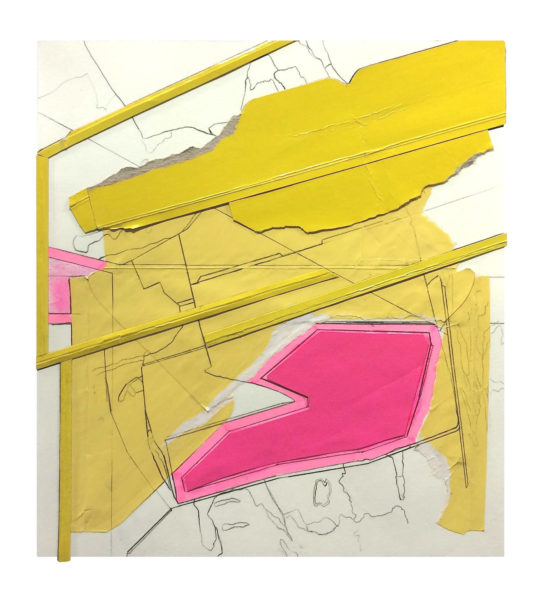 Further , 2016 collage, pencil, marker on paper 11 x 10 inches
