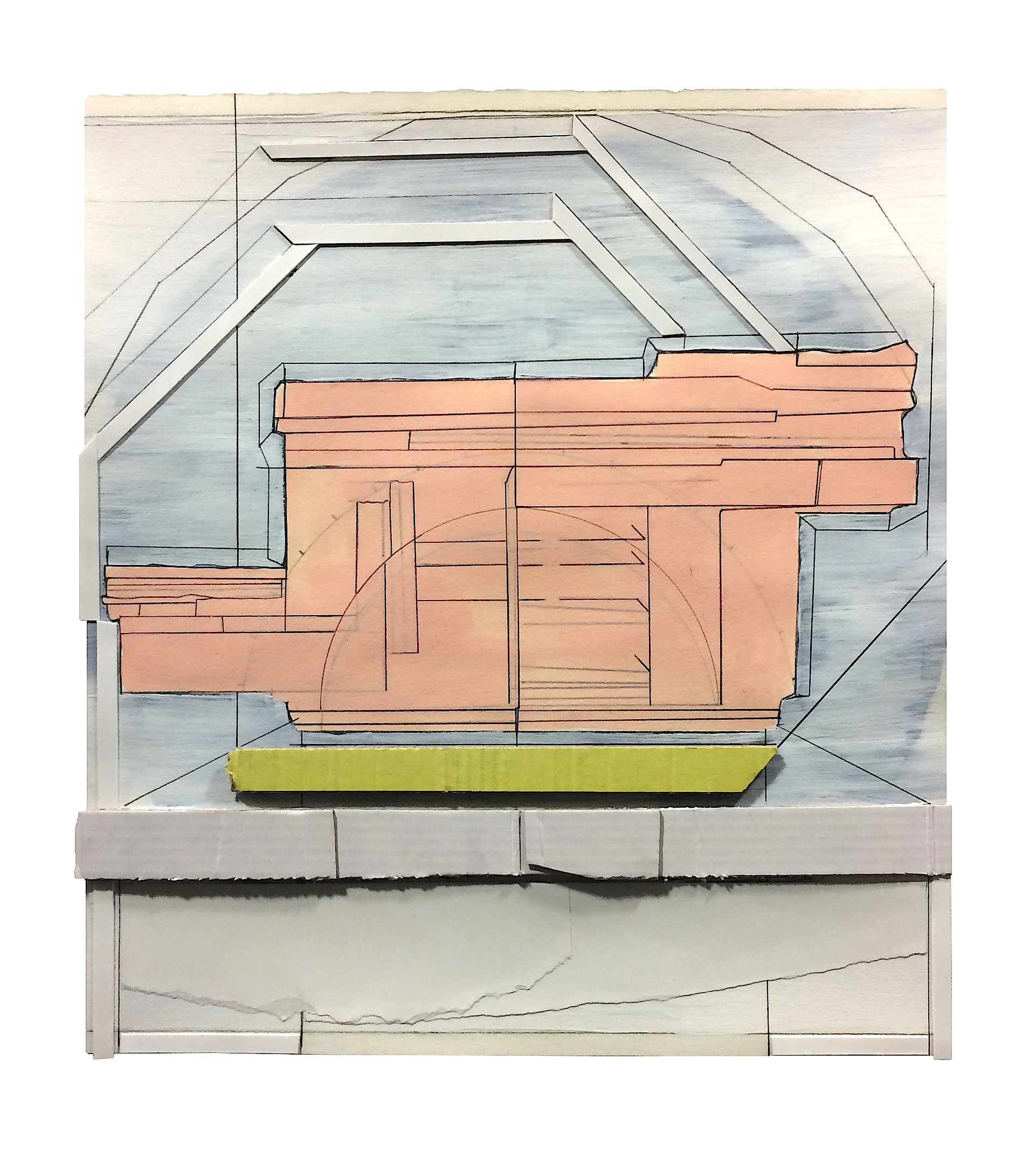 Closer , 2016 collage, pencil, acrylic, gouache on paper 11.25 x 10.25 inches