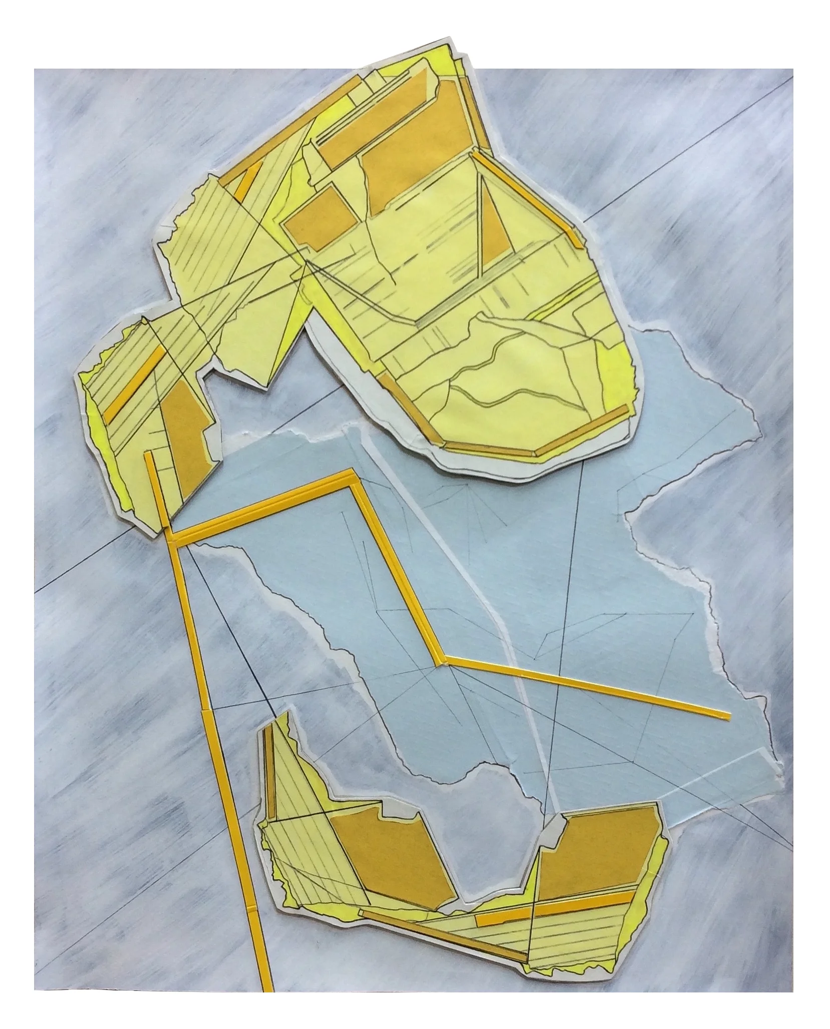 Tides , 2016 Collage, gouache, pencil, acrylic on paper 17 1/4 x 14 inches