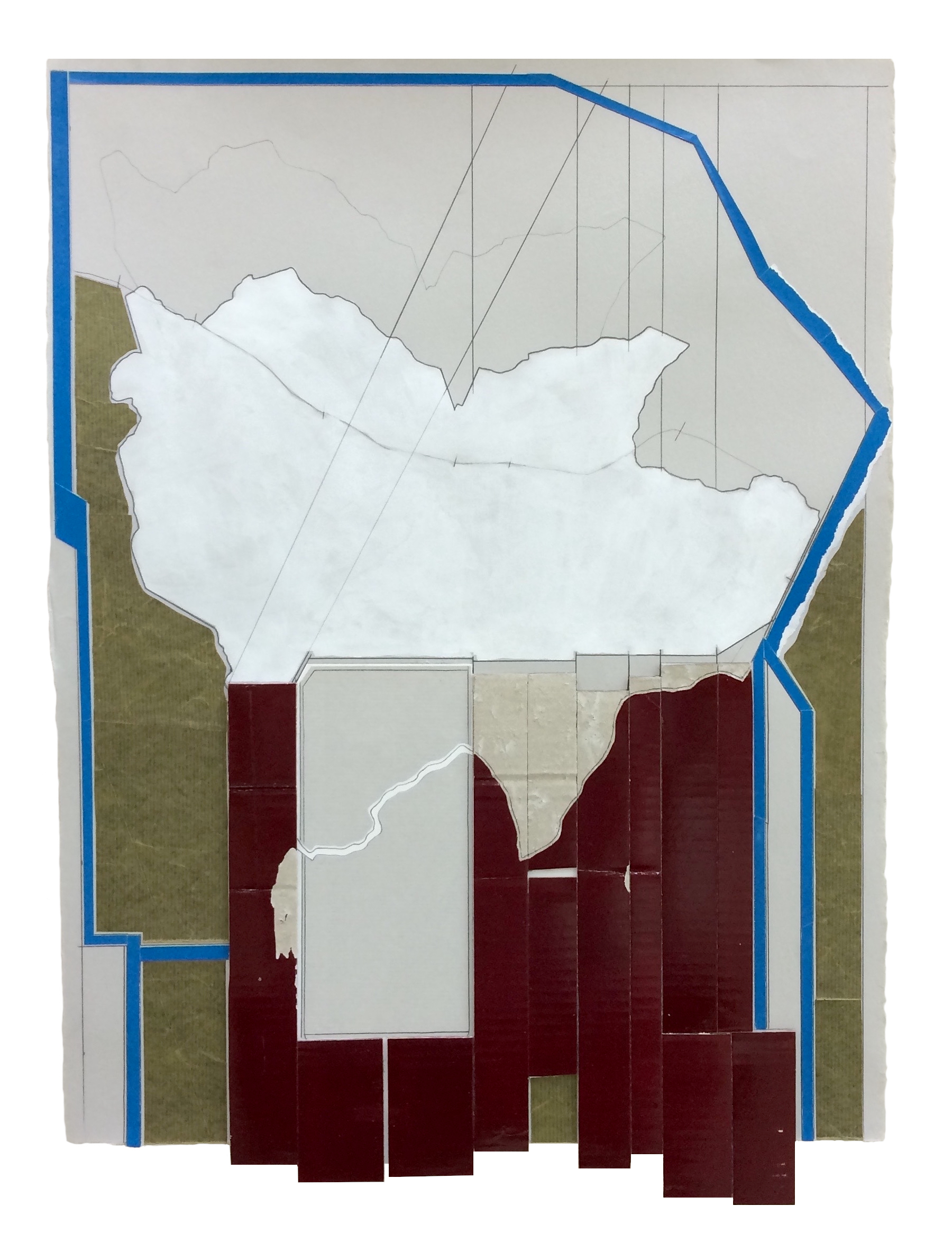    Perimeter  , 2016  Collage, gouache, pencil on paper  26 3/4 x 19 1/4 inches    