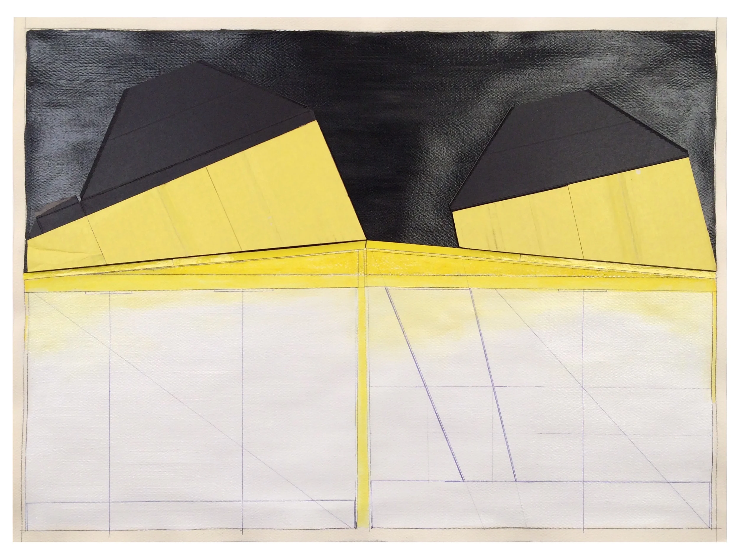    Sub-division  , 2017  mixed media on paper  22.25 x 30 inches (56.5 x 76 cm)    