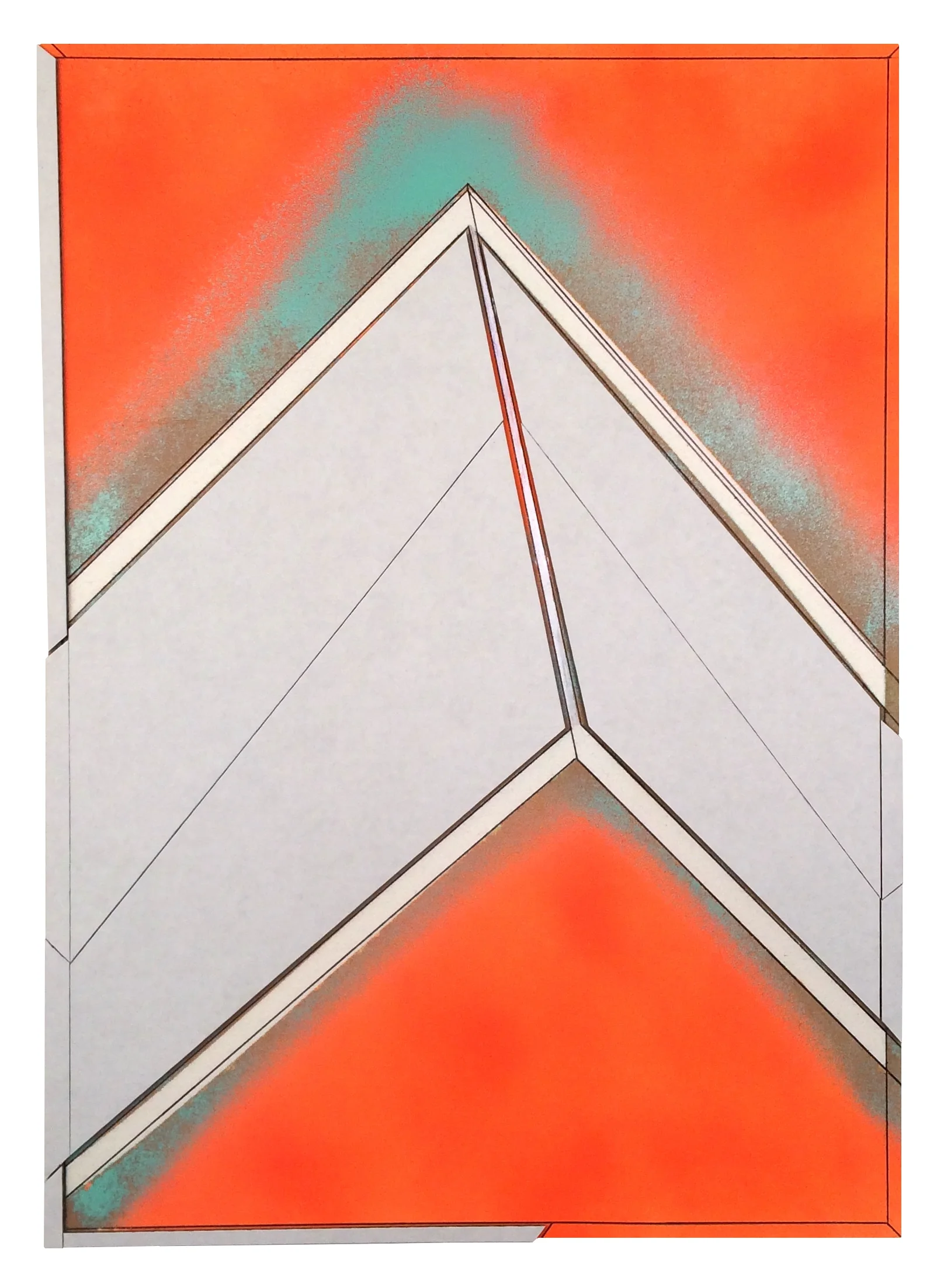    shelter in place  , 2017  Spray paint, ink, graphite, collage on paper  21.75 x 15.75 inches (55 x 40 cm)    