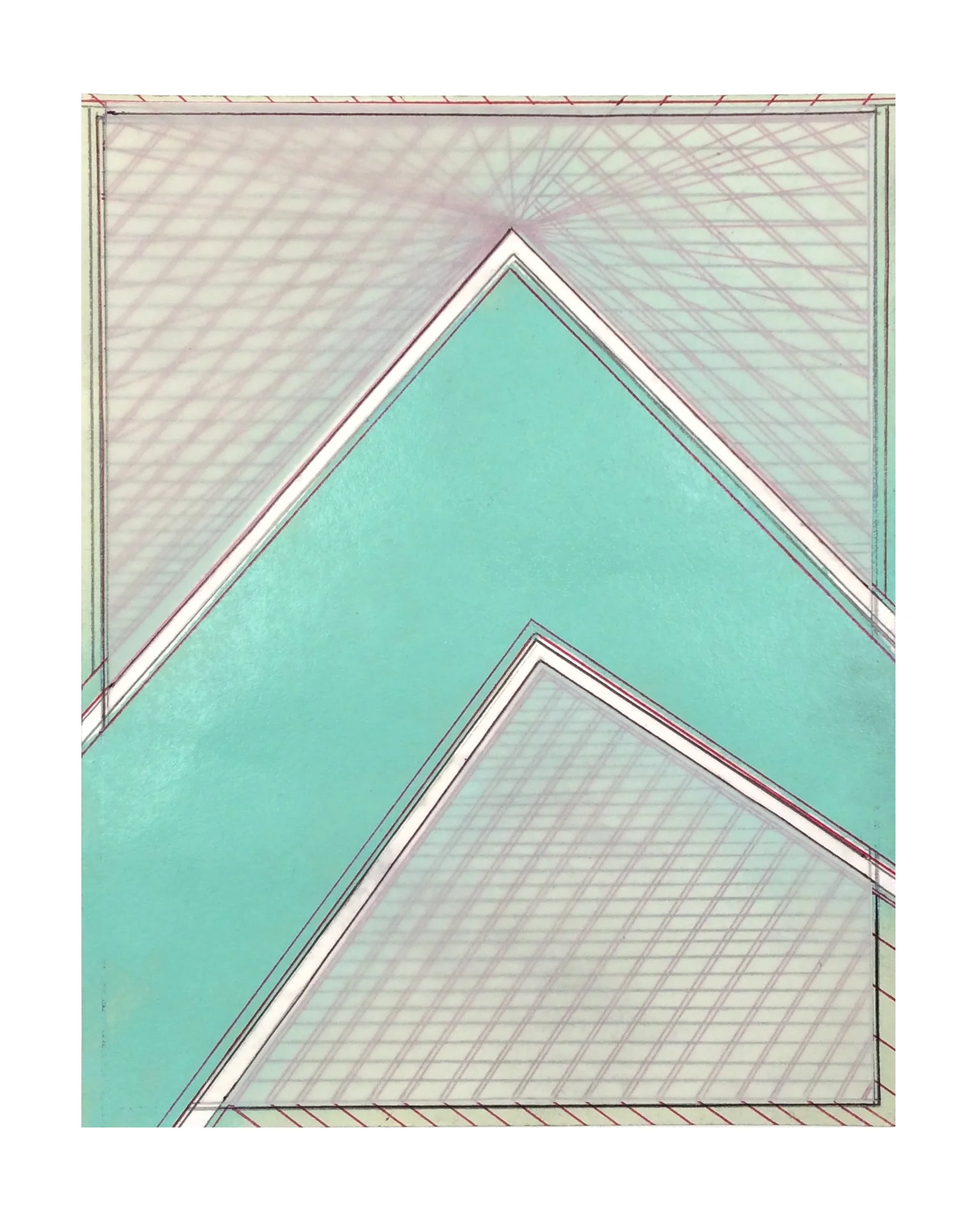    Considerations  , 2017  Spray paint, ink, graphite, mylar on paper  9.25 x 7.5 inches (23.5 x 19 cm)    
