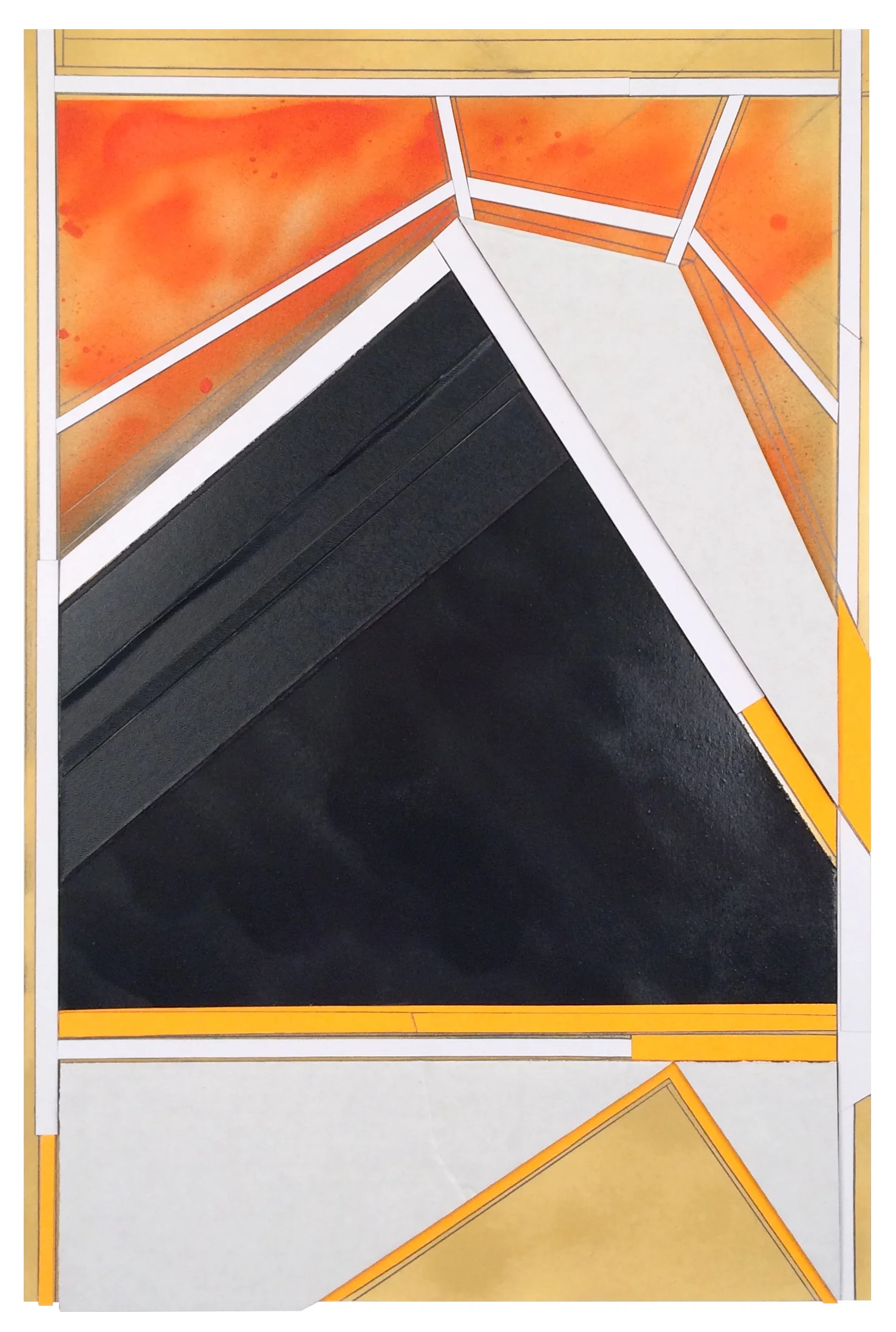    forwarding address  , 2017  Spray paint, pencil, collage on paper  18.75 x 12.5 inches (48 x 32 cm)    