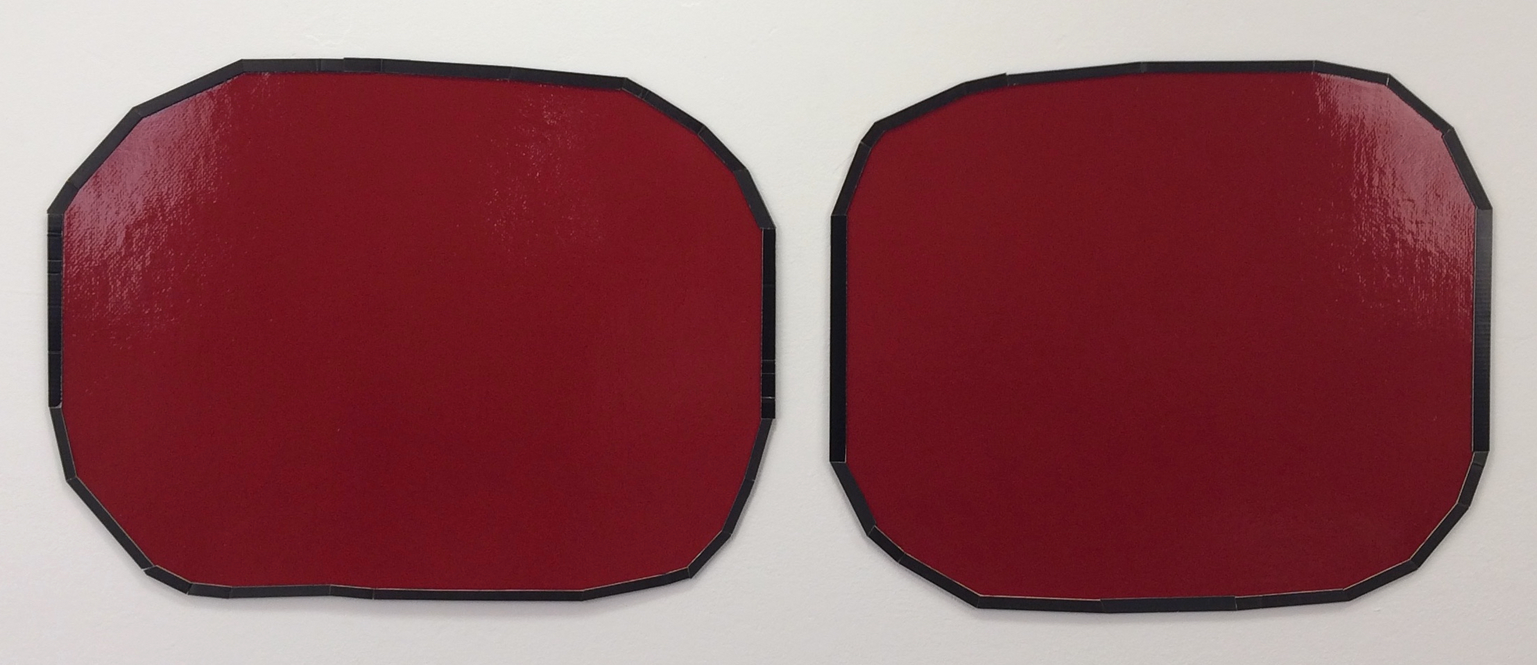 Future-proof , 2018 cardboard, enamel paint on paper Left part: 16 x 21.25 inches Right part: 16.25 x 19.5 inches