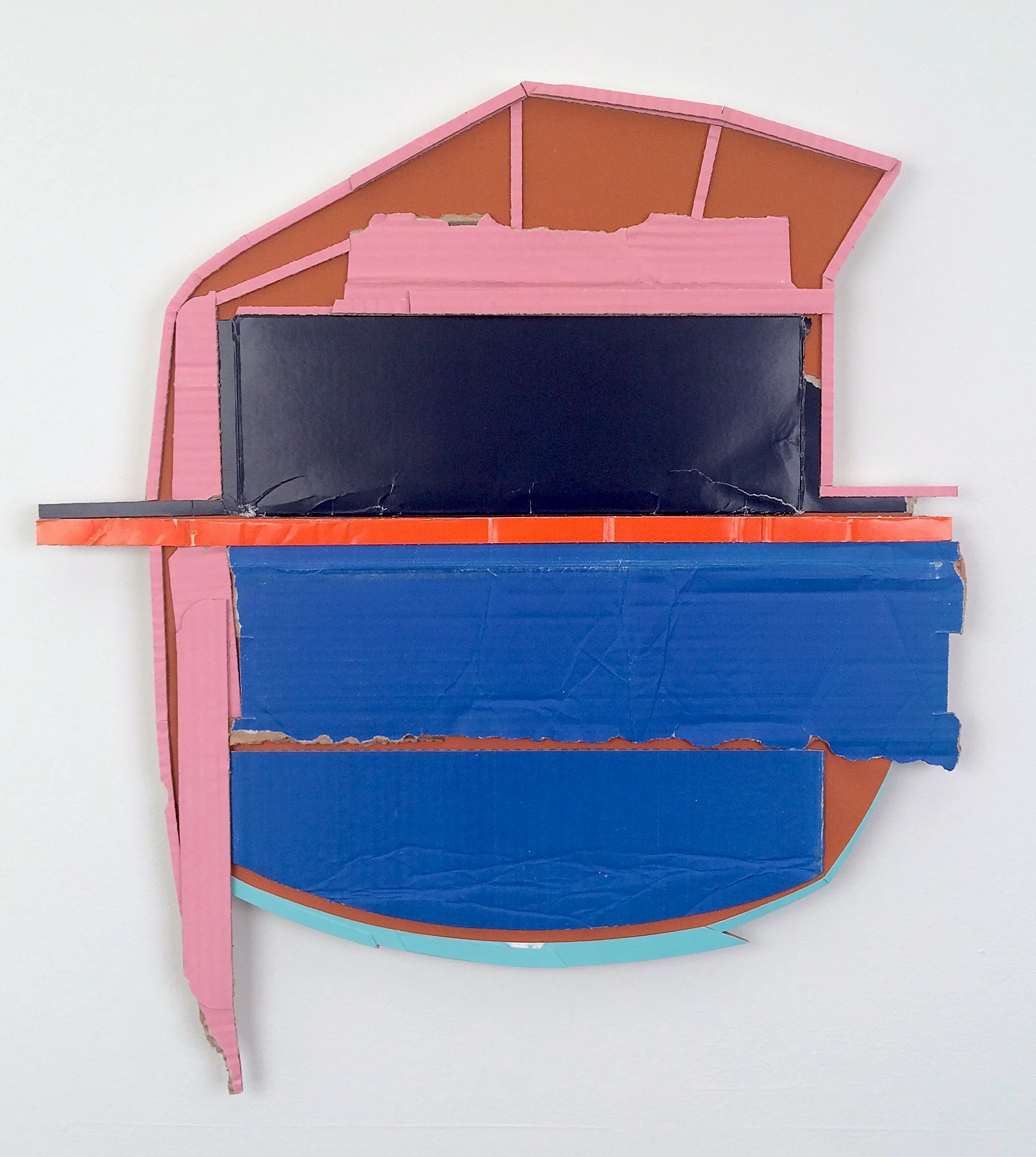    Tandem, Horizon 1  , 2018  found (unpainted) cardboard on paper, mounted on foamcore  21 x 20 x 1 inches       