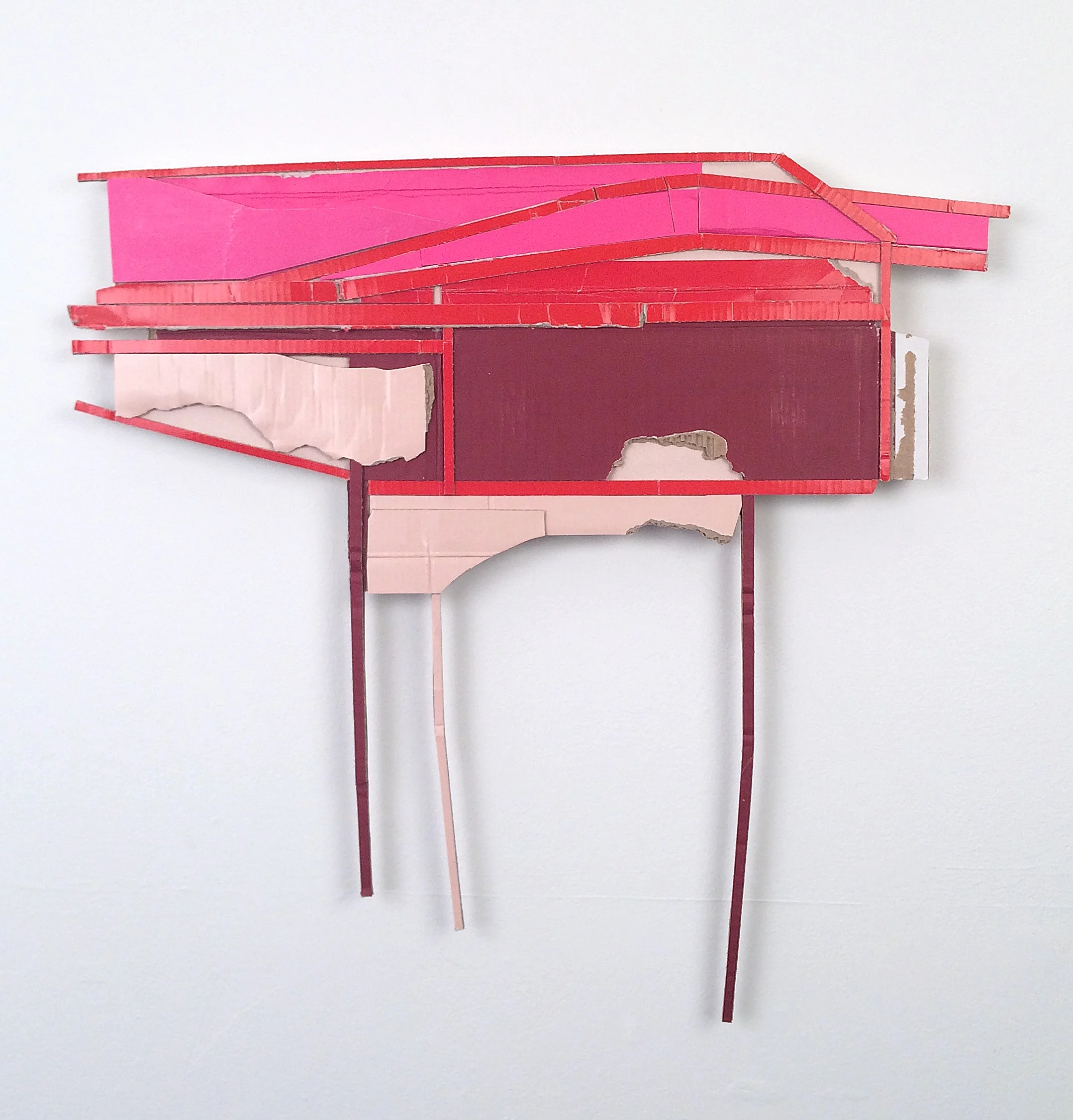    Tandem, Dwell 1  , 2018  found (unpainted) cardboard on paper, mounted on foamcore  20 x 21.5 x 1 inches  Private Collection   