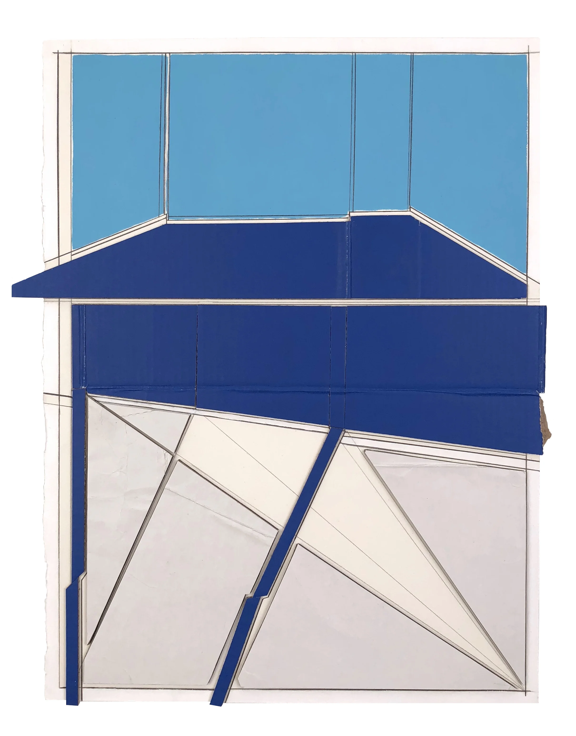 this quiet , 2018 collage, acrylic, pencil on paper 14.75 x 12 inches