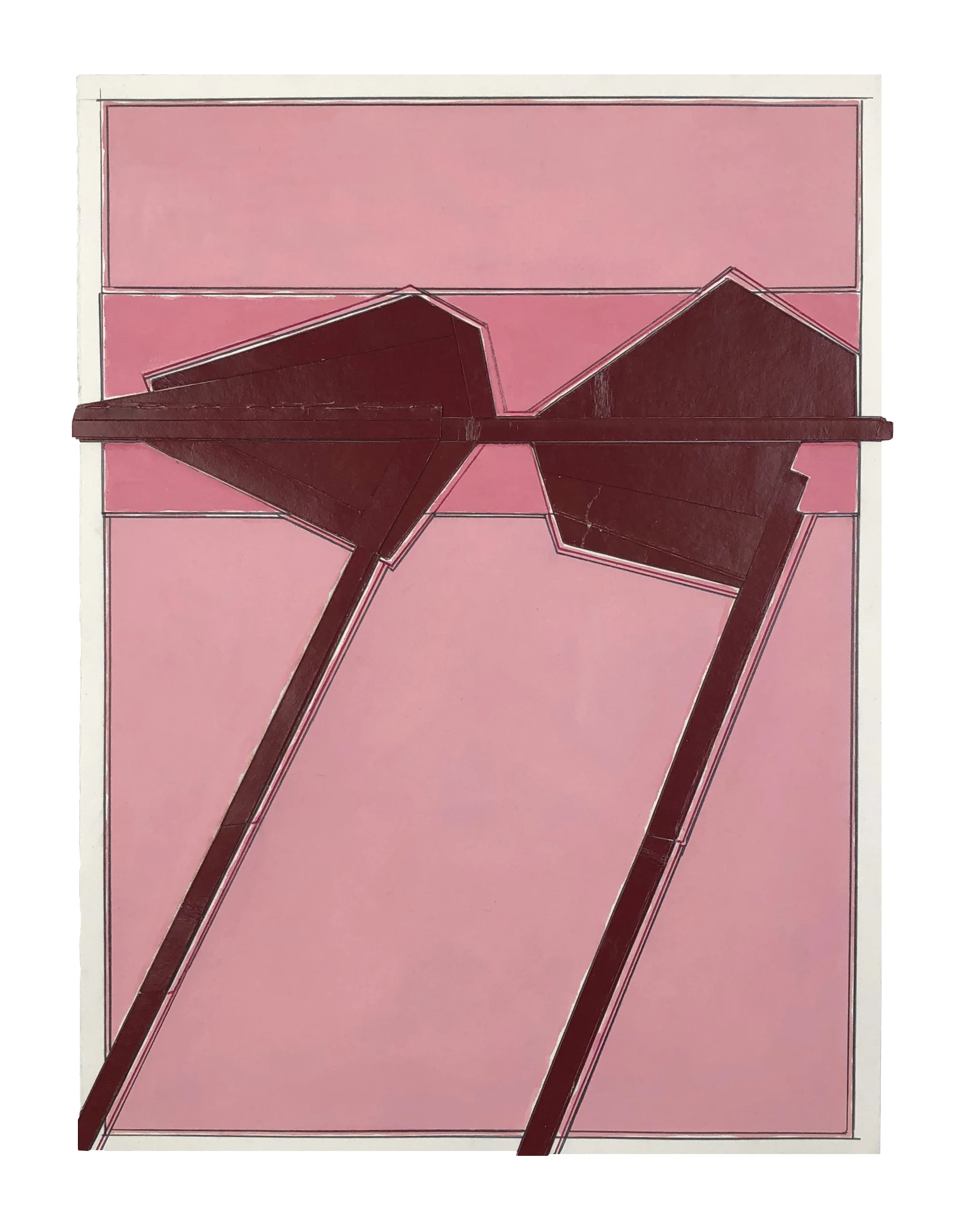    Never-mind  , 2018  collage, gouache, acrylic, pencil on paper  14.75 x 11 inches       