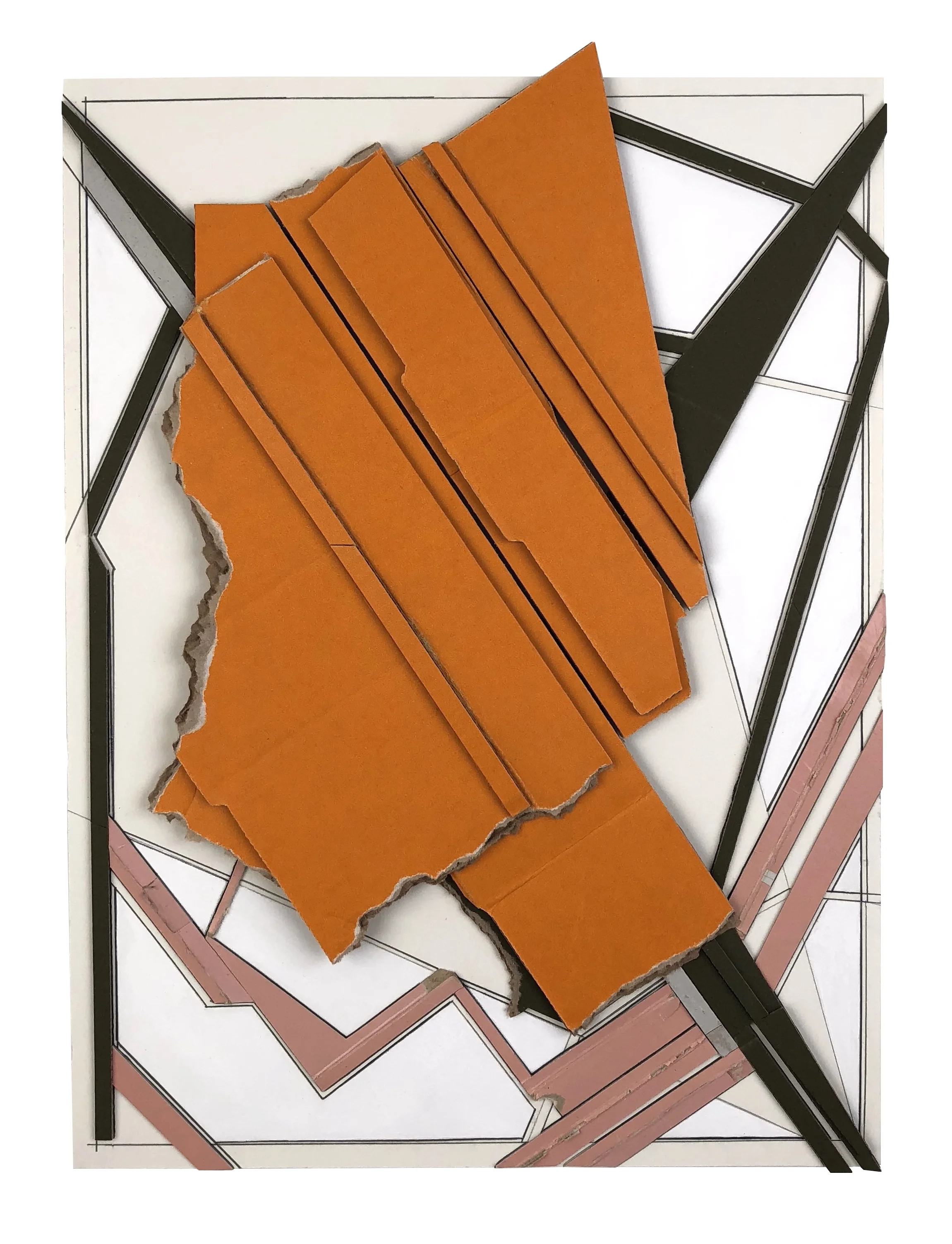    All the while  , 2018  Collage, acrylic, pencil on paper  15.25 x 11 inches         