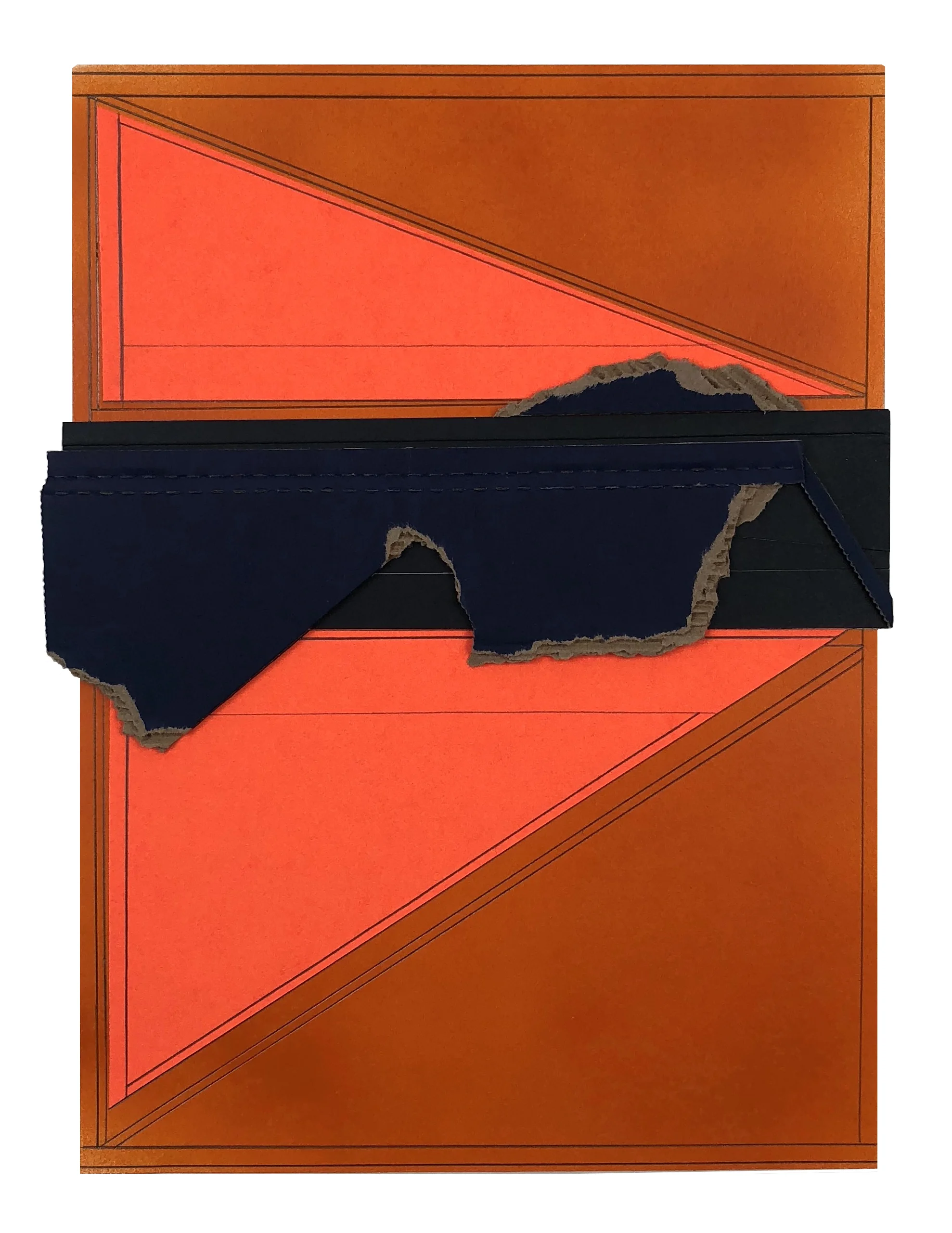   Toma 6 , 2018  collage, spray paint, pencil on paper  12 x 9.25 inches       