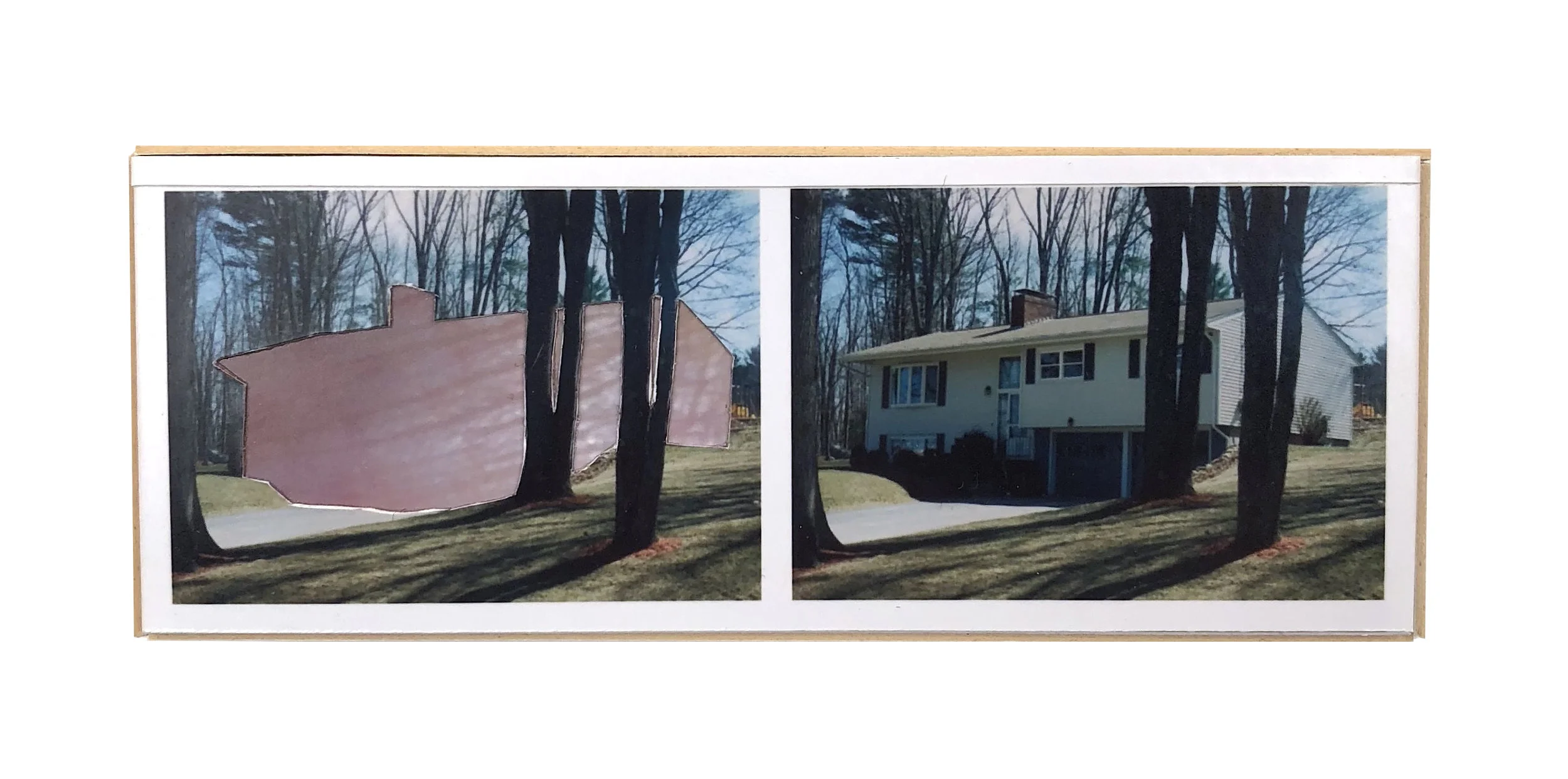    Split, Bowe   ,  2015  hand-cut photo-collage (mounted on matte board, foamcore)  2L x 5W x ¾ D inches             