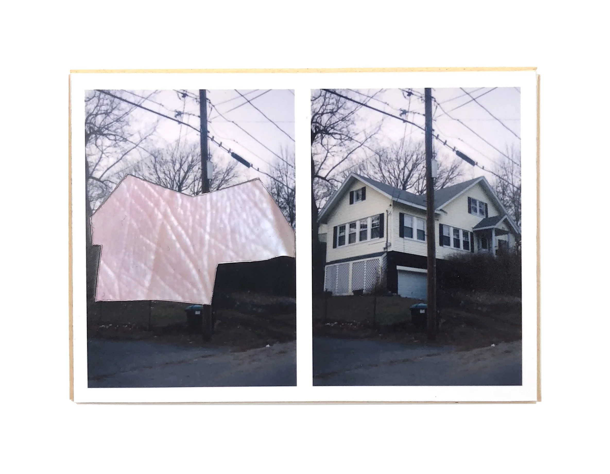    Split, Woburn   ,  2015  hand-cut photo-collage (mounted on matte board, foamcore)  2 ¾ L x 3 ¾ W x ¾ D inches       