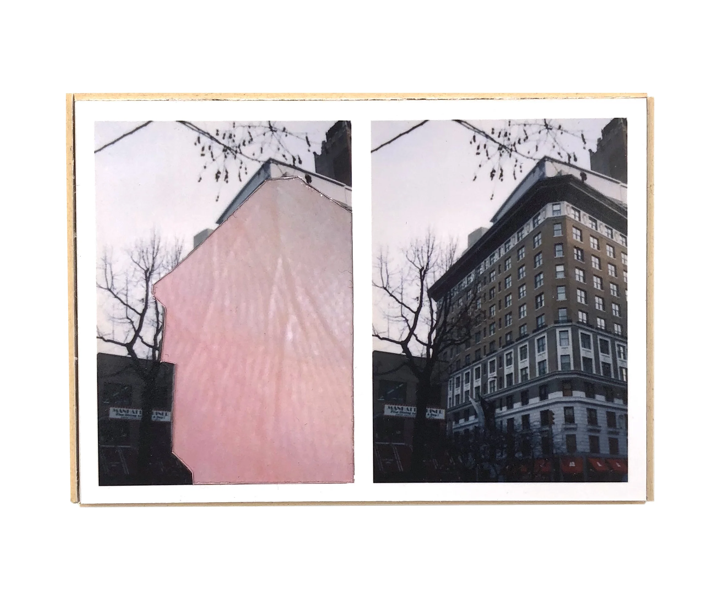    Split, Upper West   ,  2015  hand-cut photo-collage (mounted on matte board, foamcore)  2 ¾ L x 3 ¾ W x ¾ D inches       