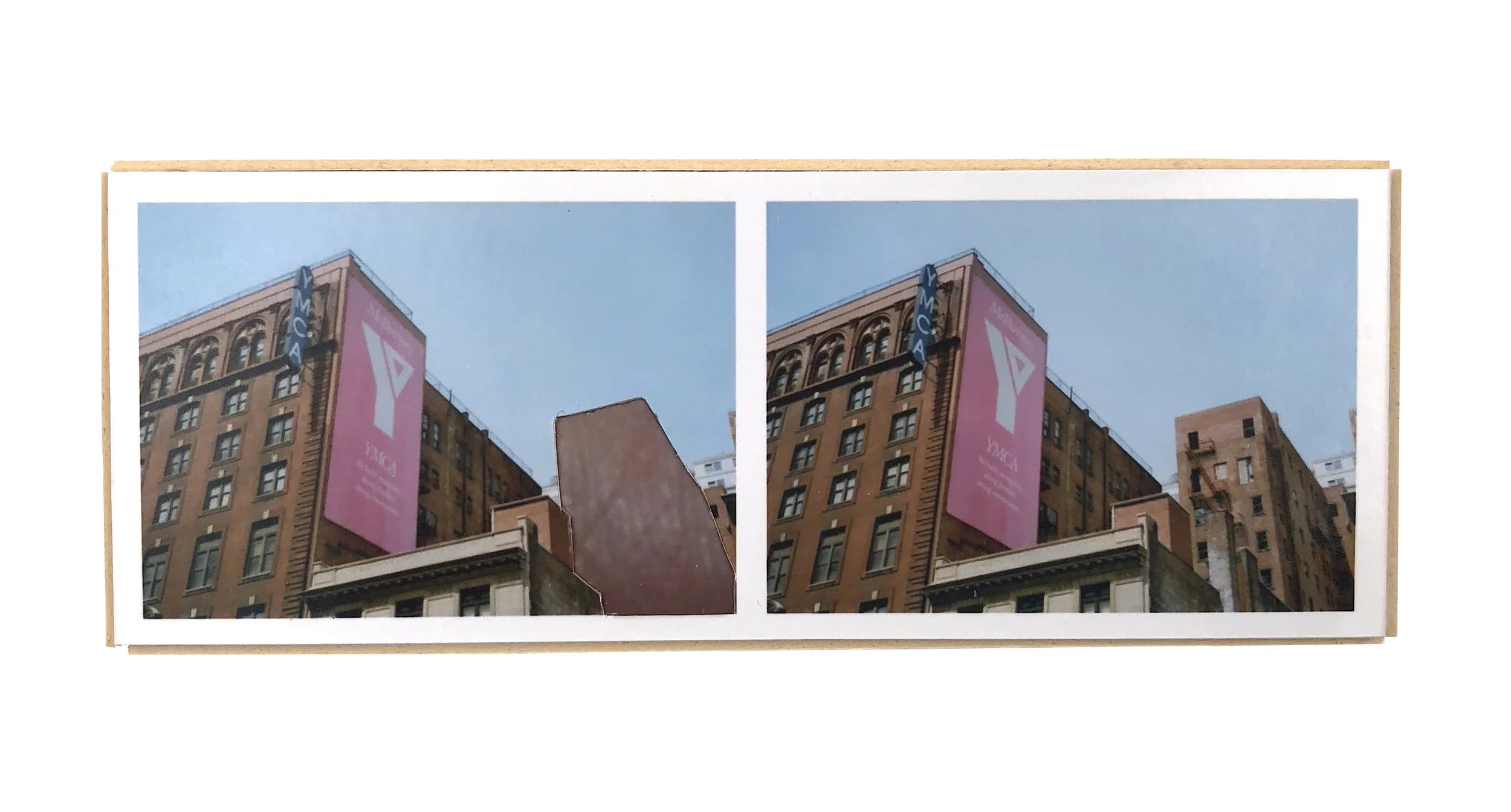    Split, Chelsea   ,  2015  hand-cut photo-collage (mounted on matte board, foamcore)  2L x 5W x ¾ D inches       