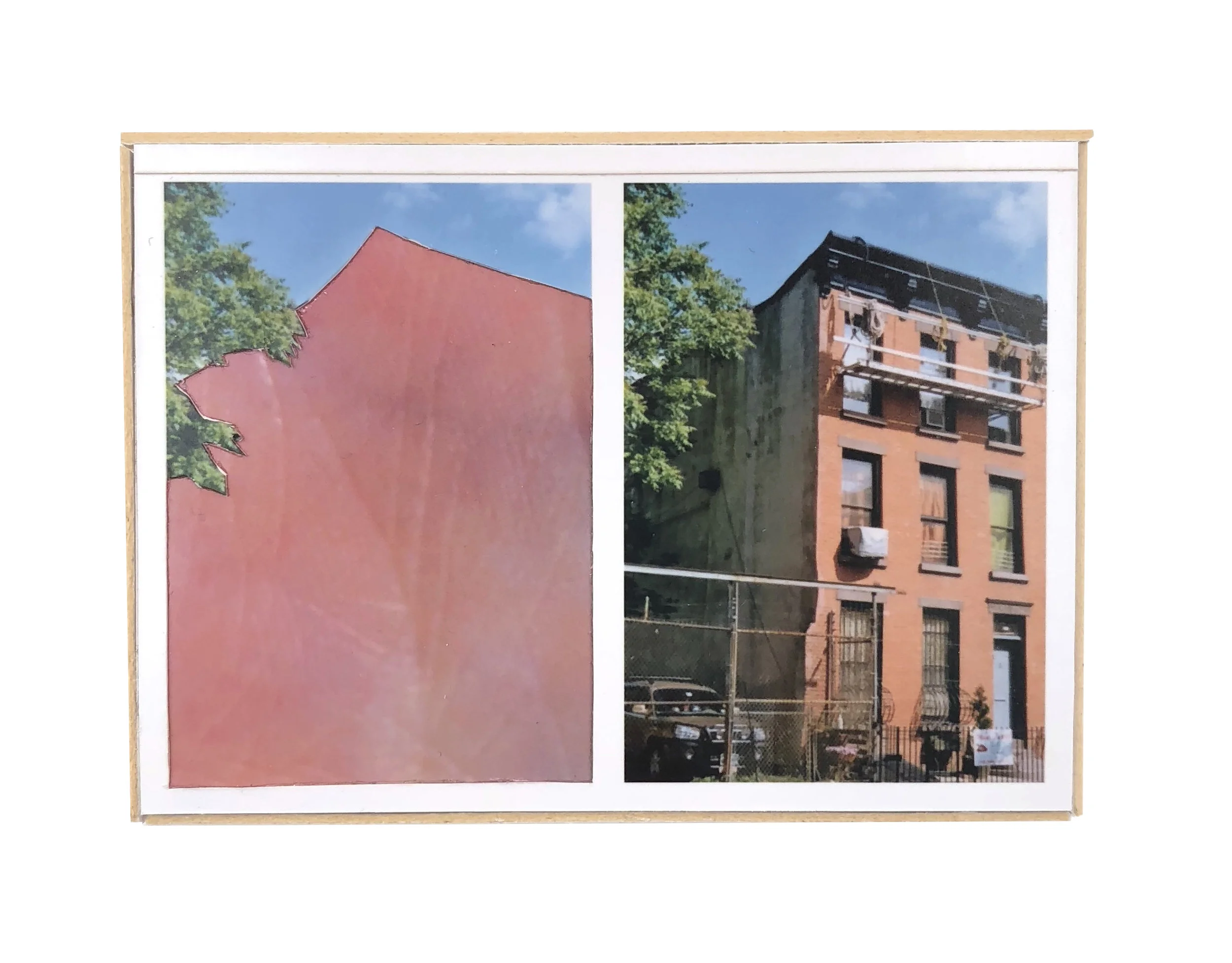    Split, Boerum Hill   ,  2015  hand-cut photo-collage (mounted on matte board, foamcore)  2 ¾ L x 3 ¾ W x ¾ D inches       