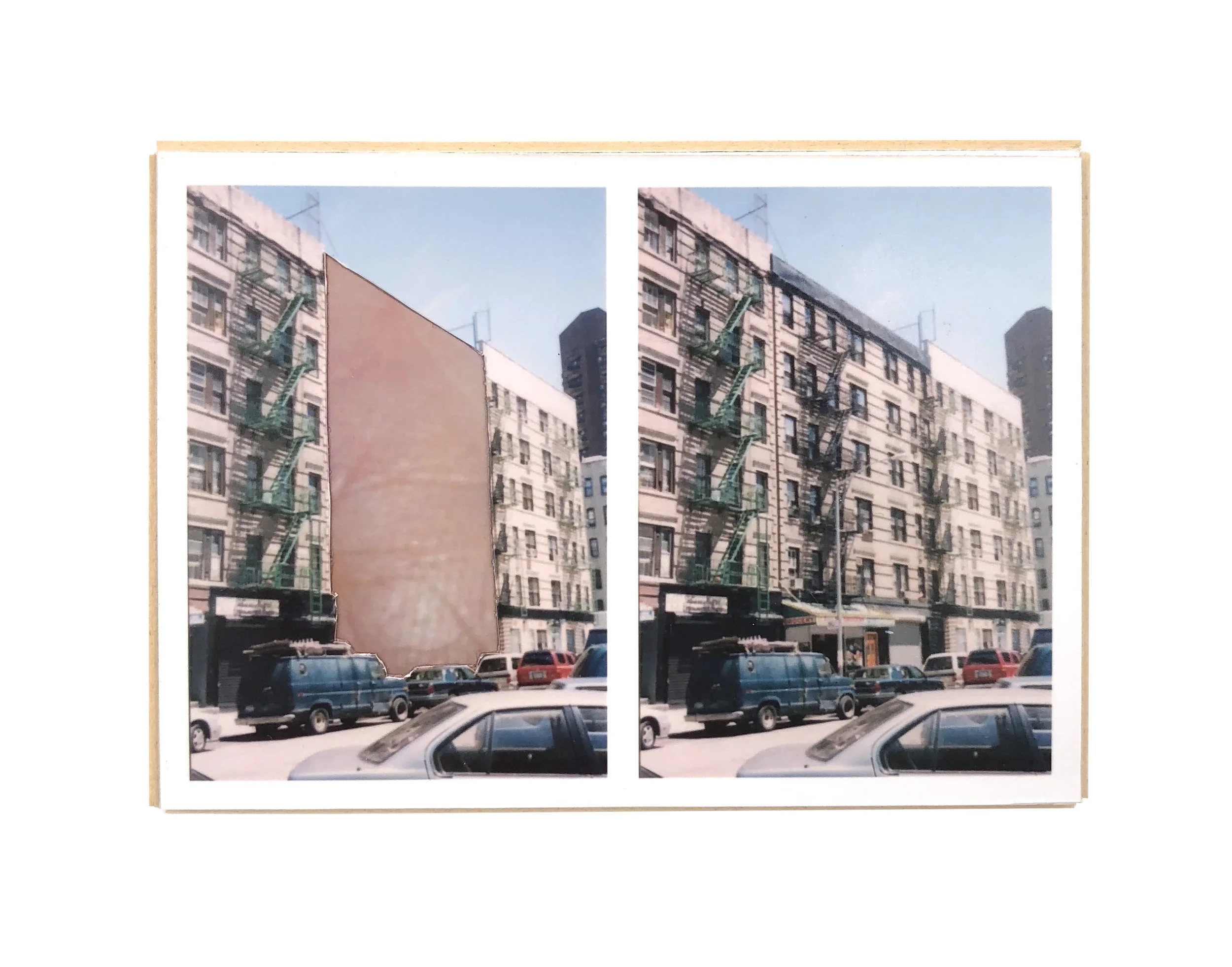    Split, East Harlem   ,  2015  hand-cut photo-collage (mounted on matte board, foamcore)  2 ¾ L x 3 ¾ W x ¾ D inches       