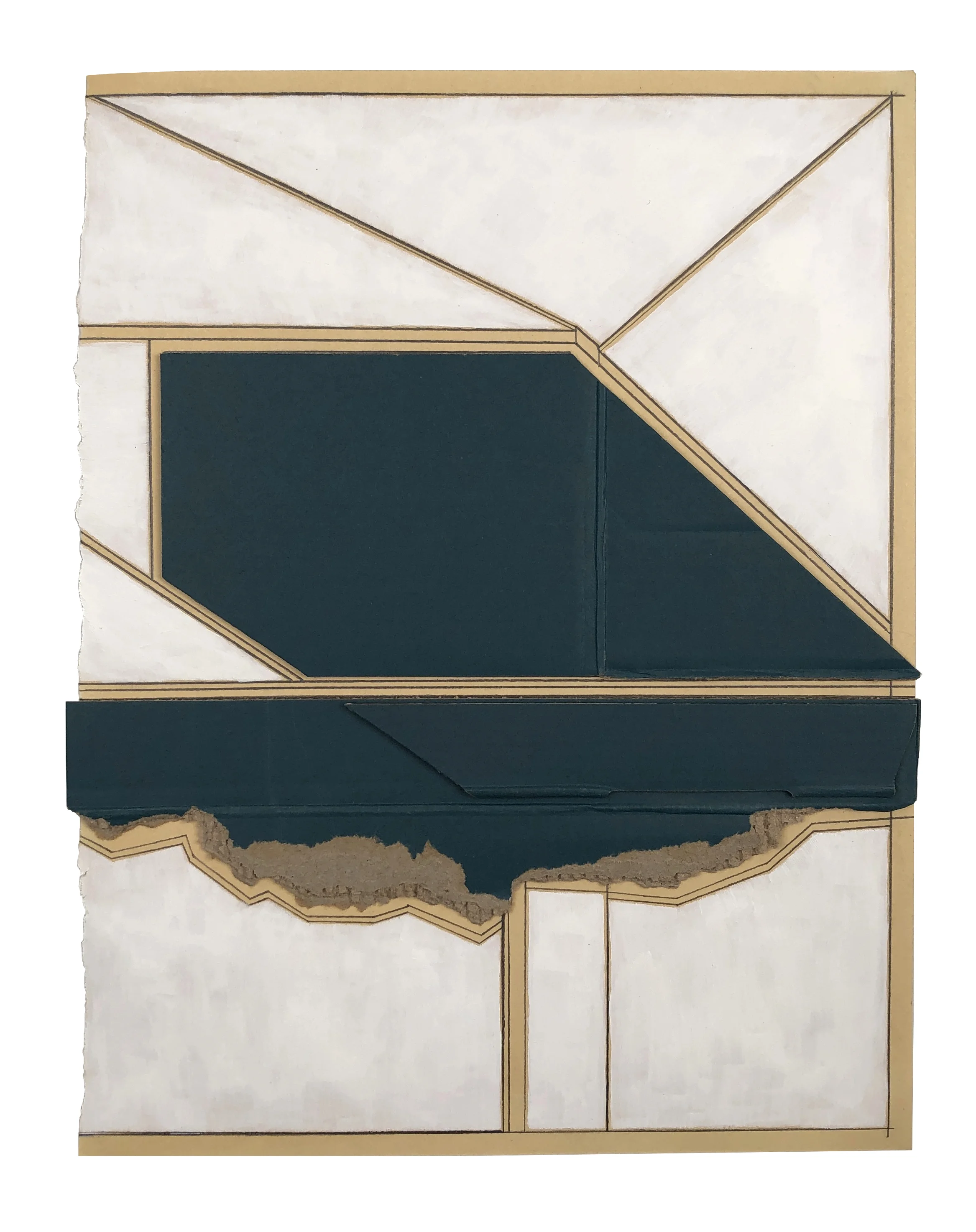   Spec 2 , 2019  Collage, acrylic, pencil on paper  11.5 x 9 inches  Private Collection     