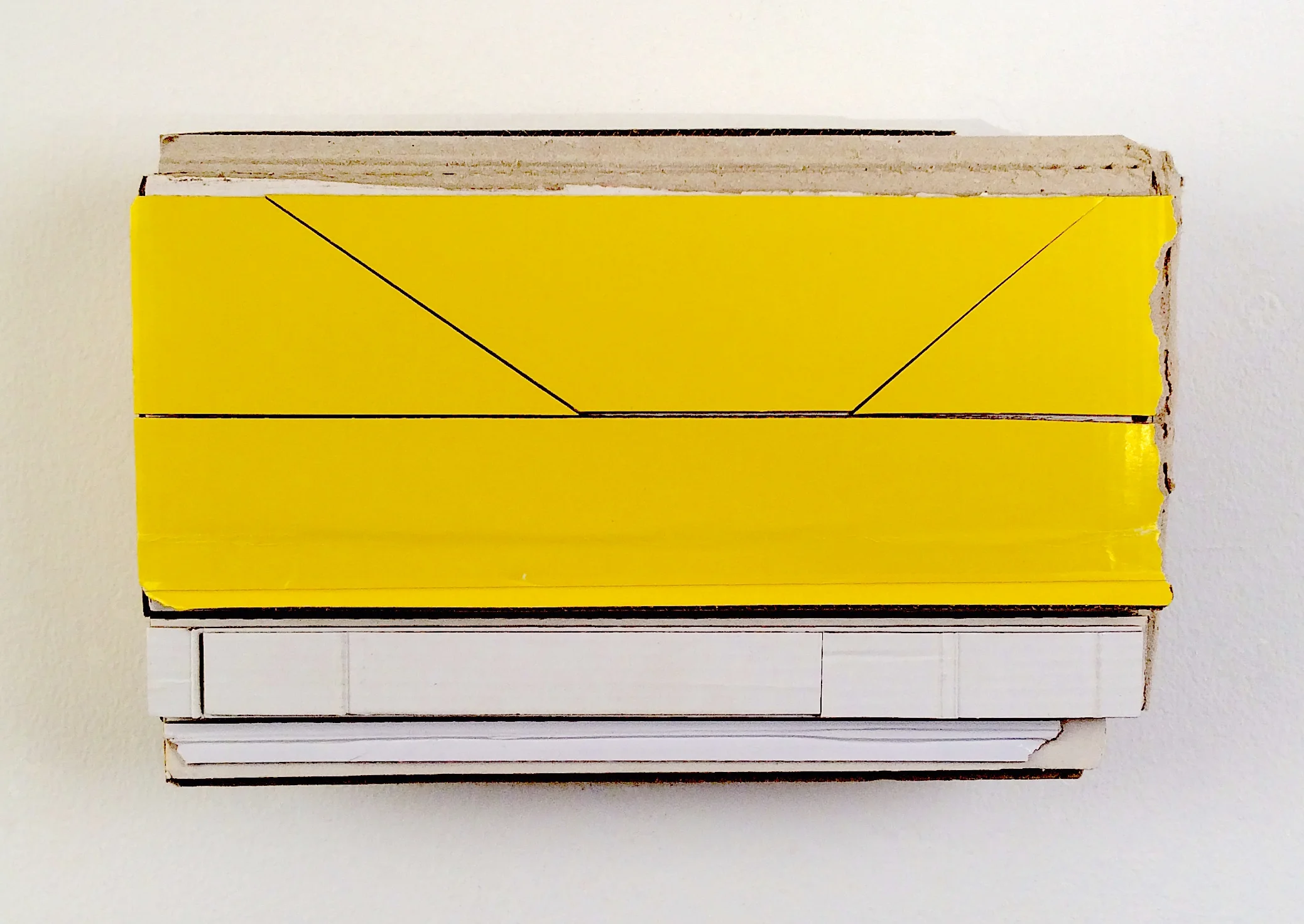    at the margin of the land  , 2017  found (unpainted) cardboard, foamcore  6.5 x 9.75 x 2.75 inches   INQUIRE        