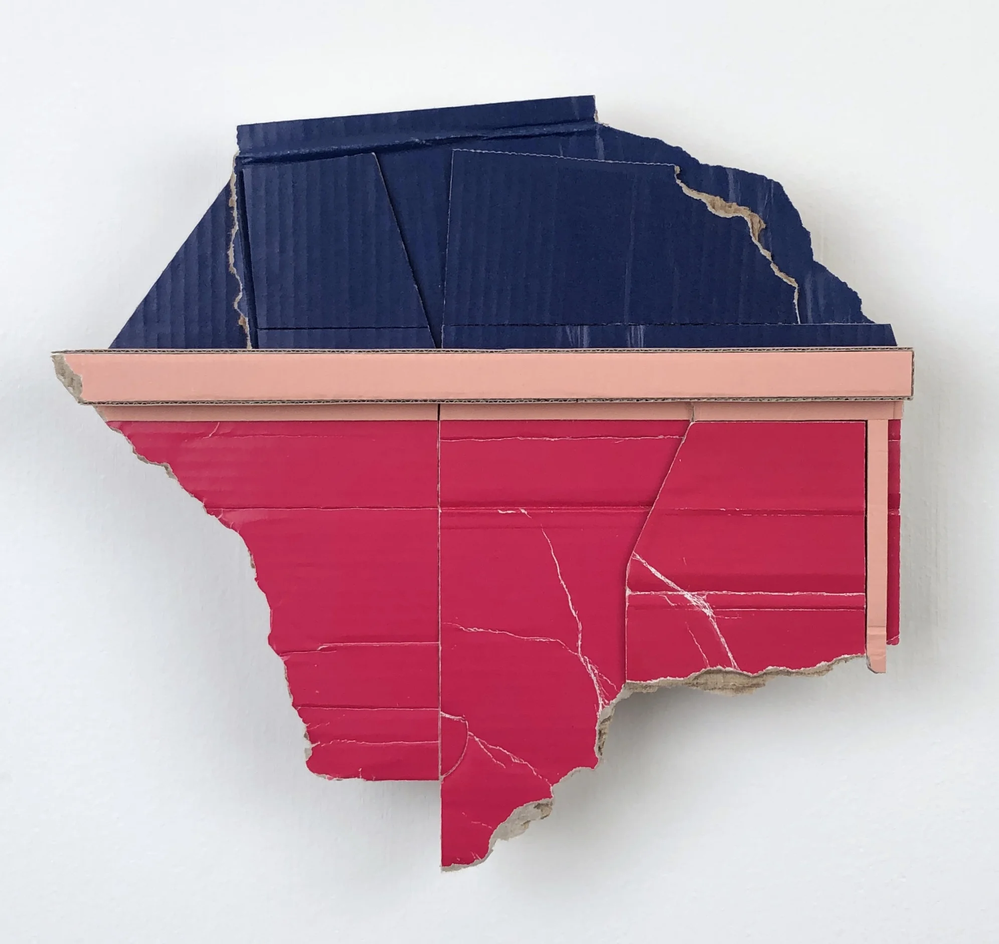    Echo bank  , 2019  found (unpainted) cardboard, foamcore  8.75 x 9.25 x 1.75 inches       