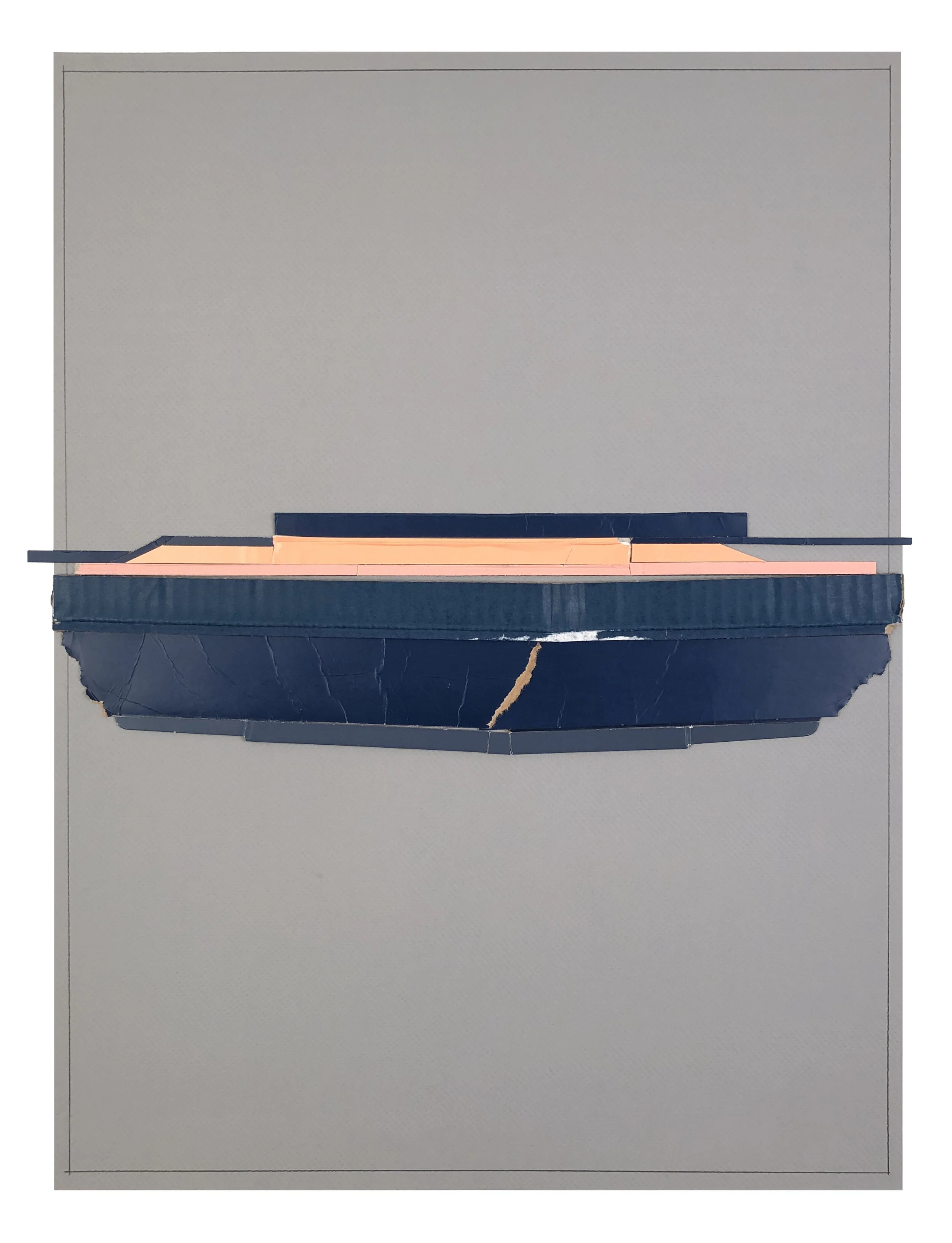    Return Visit 1  , 2019  unpainted cardboard, pencil on paper  24 x 18.5 inches 