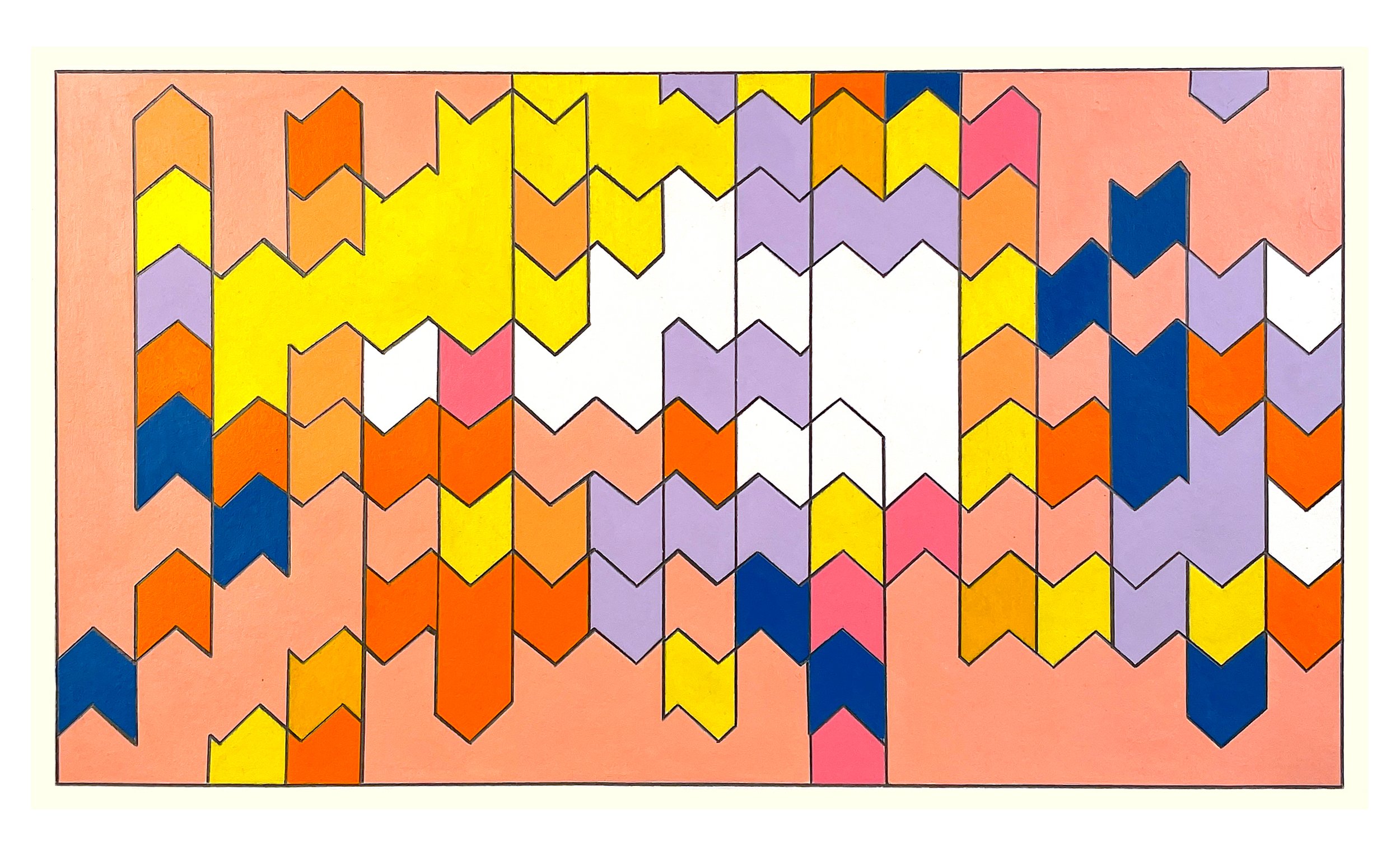 Echo Chamber 1 , 2021 Acrylic and graphite on paper 8 x 14 inches