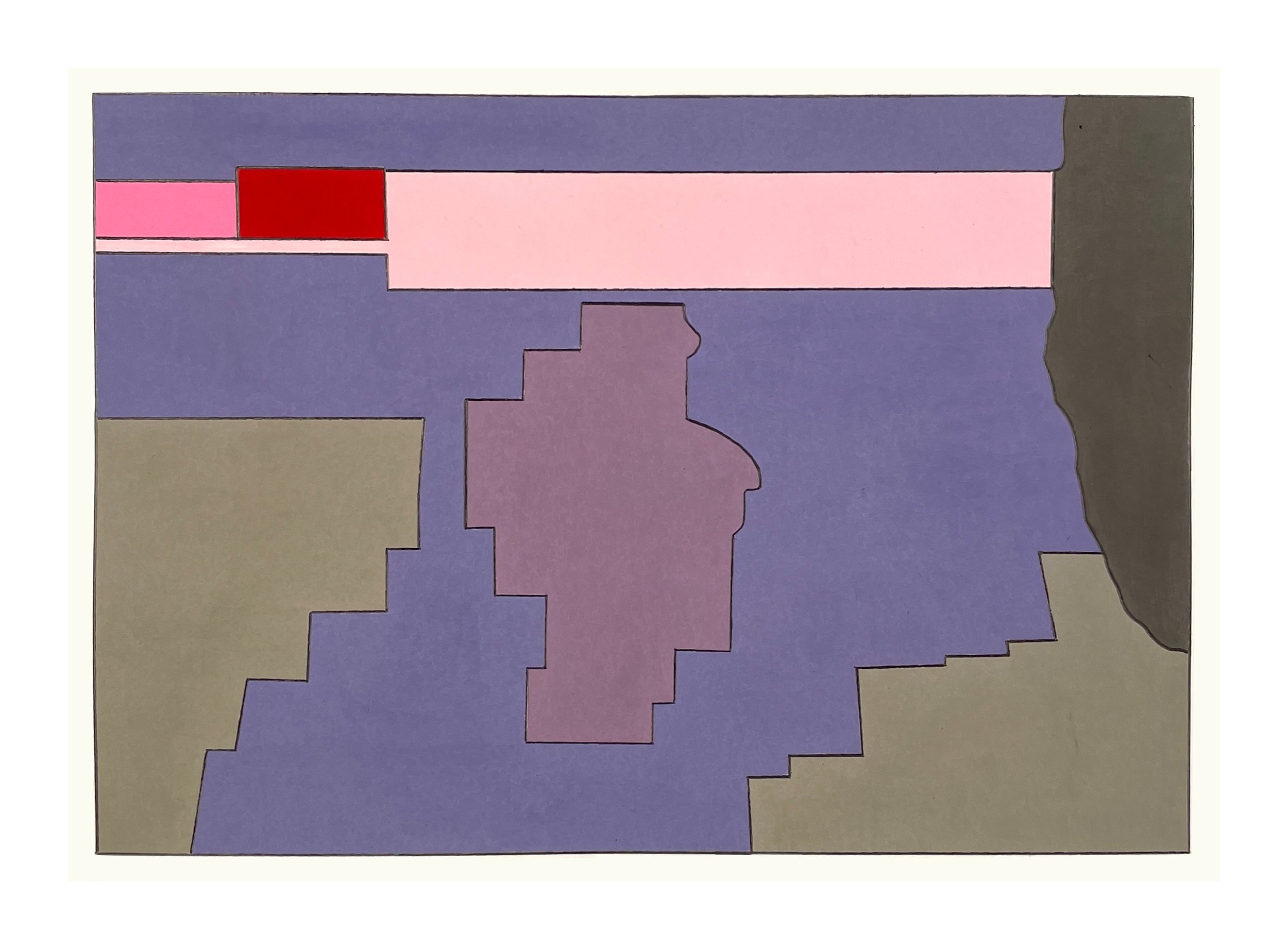 Type-Extreme , 2022 Acrylic gouache, pencil on paper 7 x 10 inches