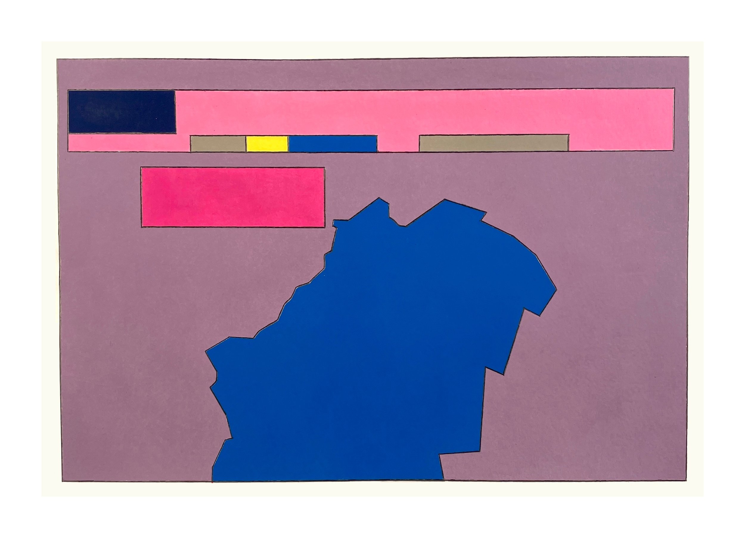 Warning , 2022 Acrylic gouache, pencil on paper 7 x 10 inches