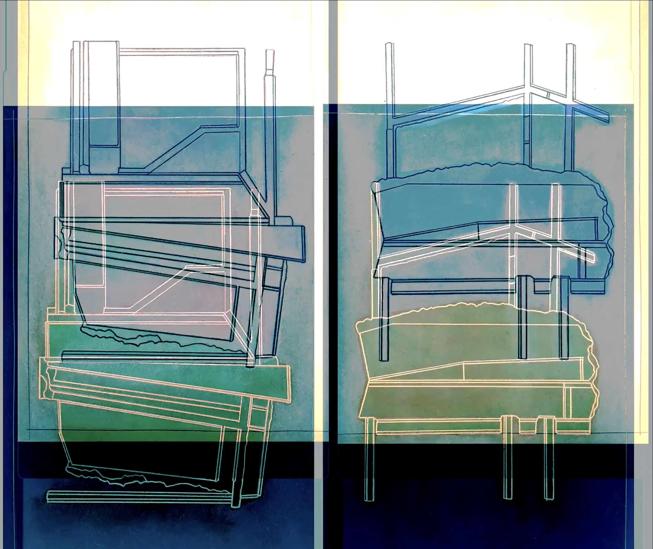     Horizontal Voids (Blue Floor),    2023 