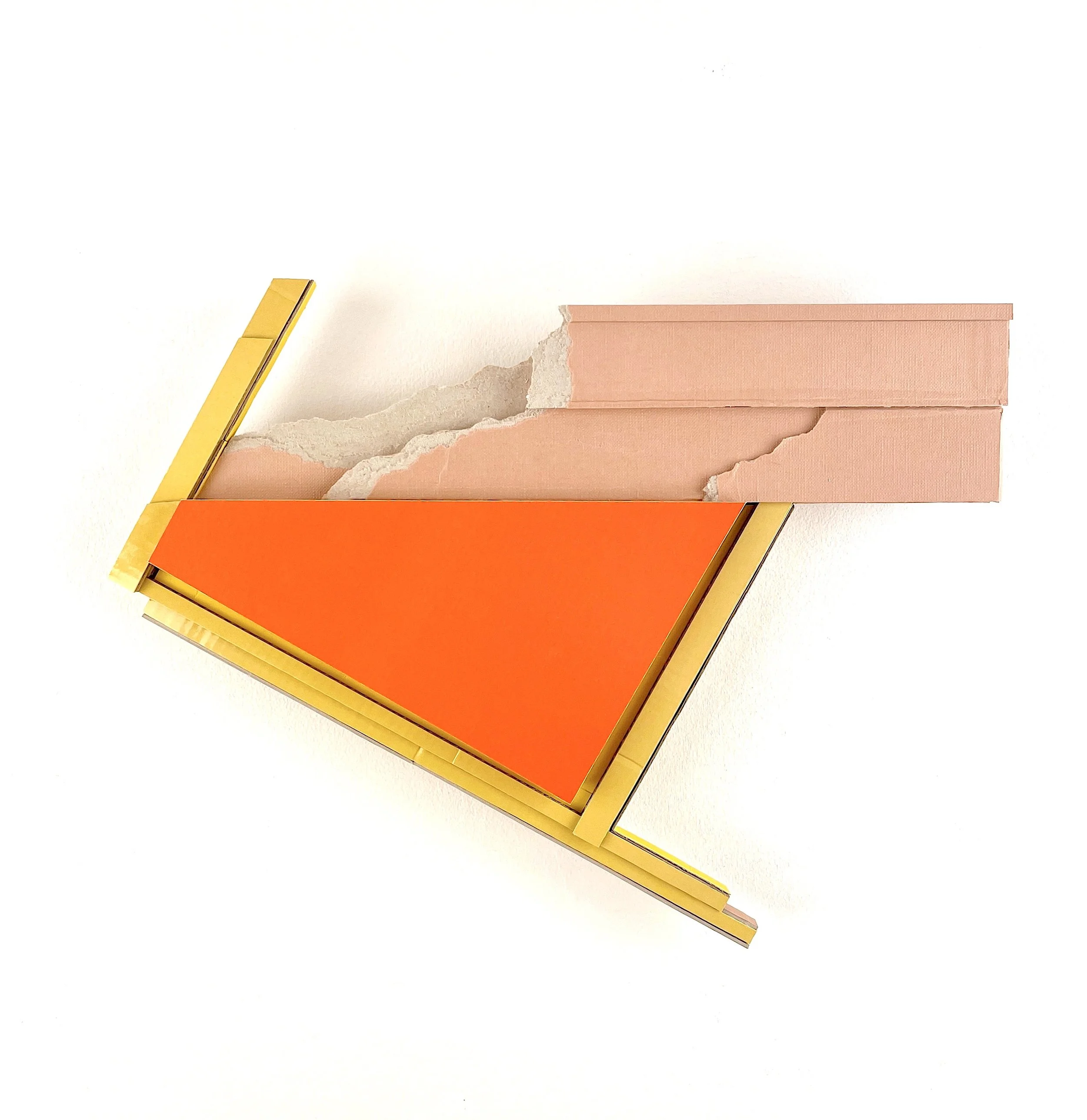    Relative Calm  , 2026  found (unpainted) cardboard, foamcore  10.25 x 14 x 1.75 inches 