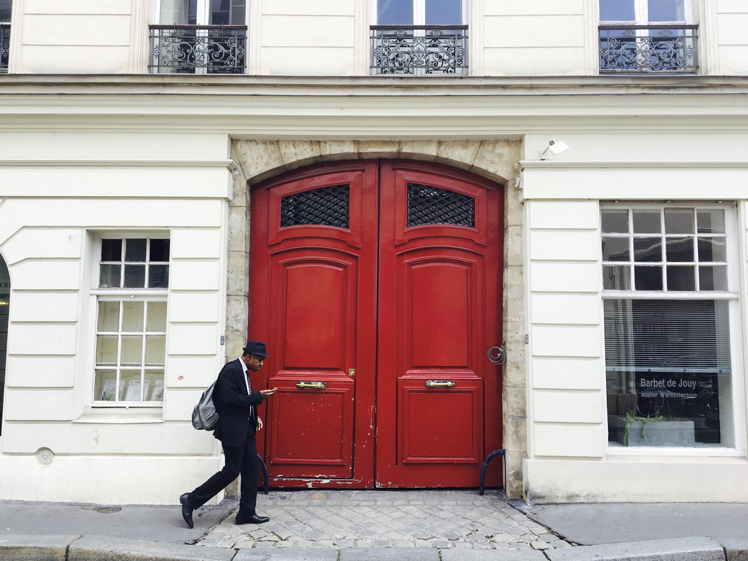 In Paris last week. A man and his phone. 
