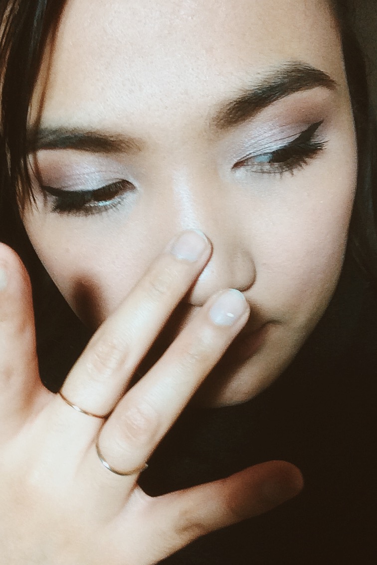 Contour the nose! I used the 1st eyeshadow color to highlight the bridge of my nose and my eyebrow pencil to contour it.