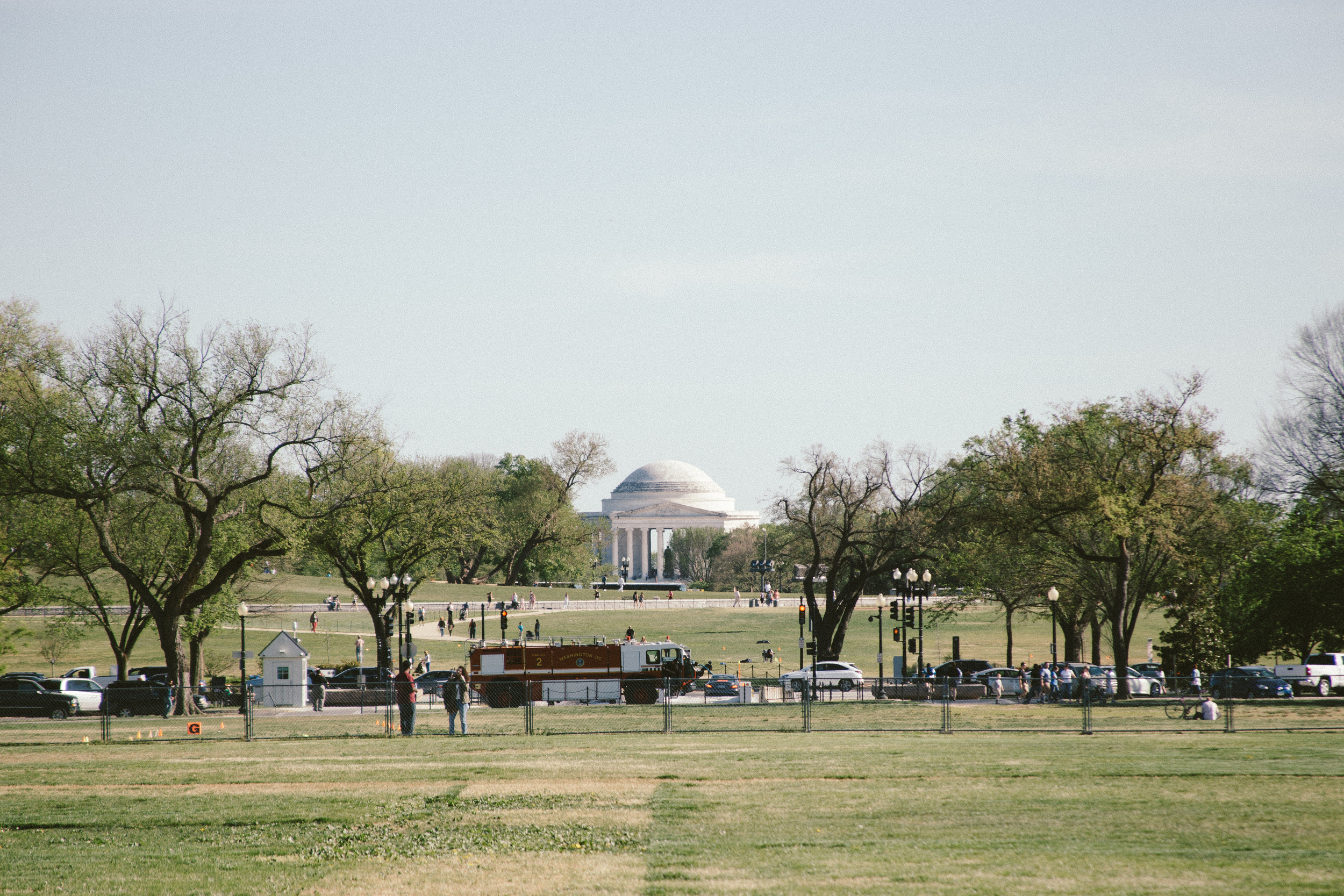  "Beneath the marble rotunda, the 19-foot statue of the third U.S. president is surrounded by passages from the Declaration of Independence and other famous Jefferson writings. " 