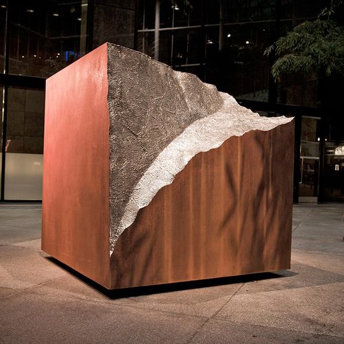 Vestigial Block / CorTen and Stainless Steel / 6.25 x 6 x 6 feet | 1.9 x 1.8 x 1.8 meter