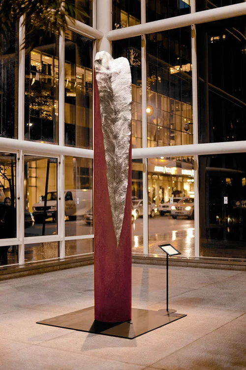 Totem II / Oxidized and Stainless Steel / 12.5 x 2 x 2 feet | 3.8 x .6 x .6 meter
