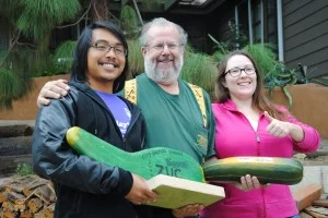 Congratulations to Sean, our winner with a 6 lb 2.5 oz zucchini!