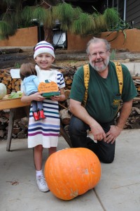 Caralina's pumpkin brought her the third-place prize at 52 pounds!